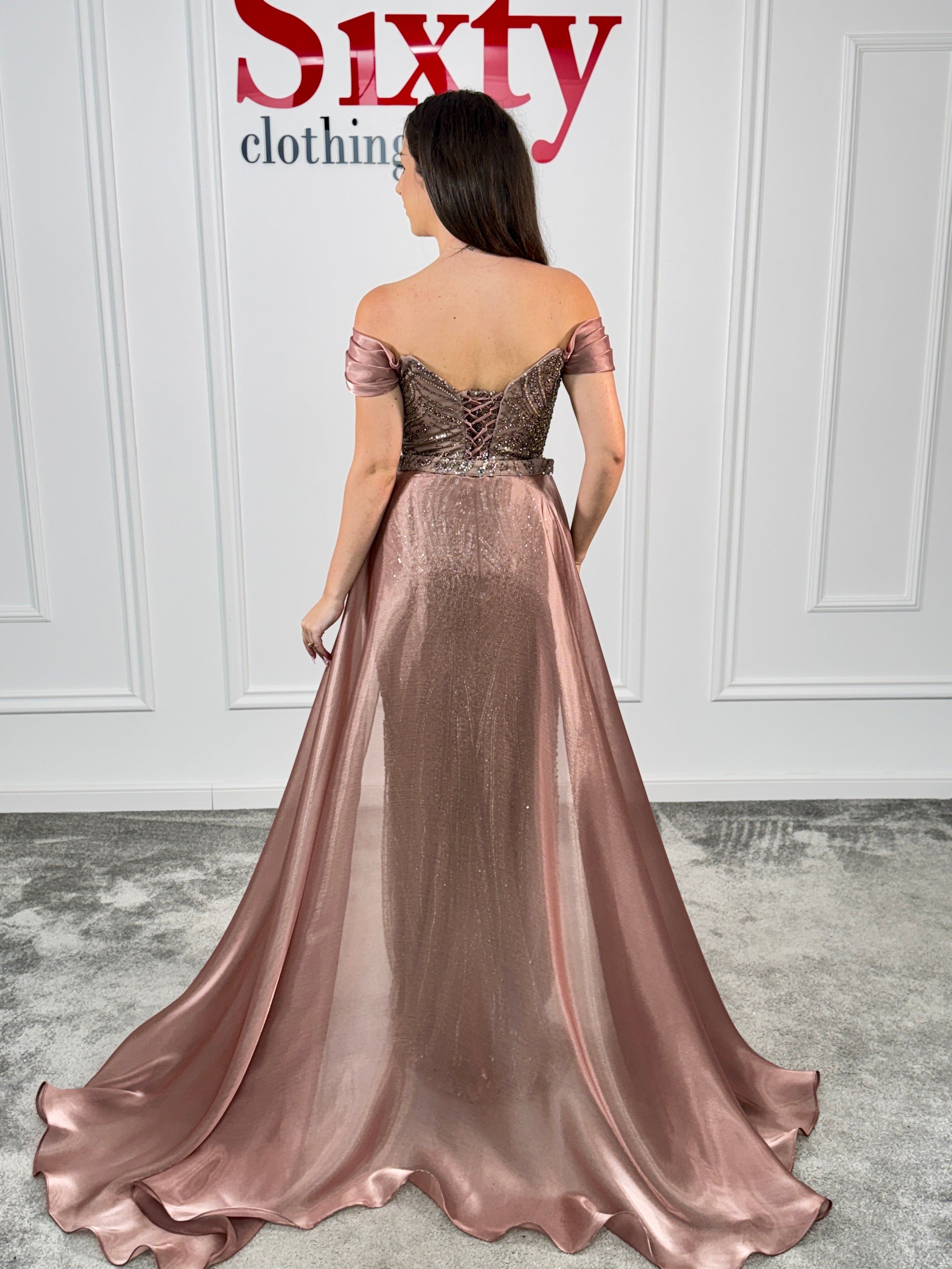 Rochie dantela cu perle Elegance