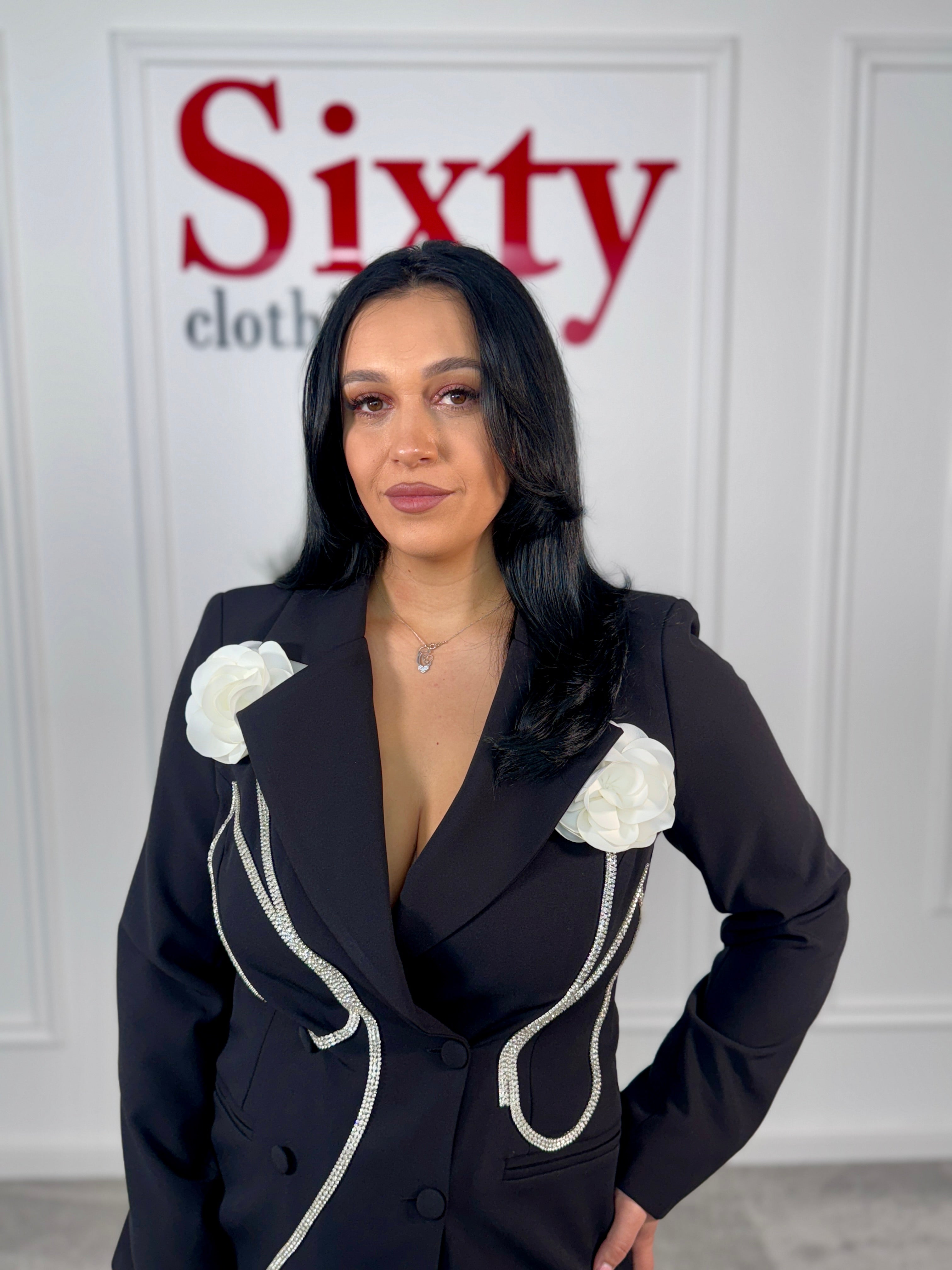 Rochie tip sacou din stofa Esalia