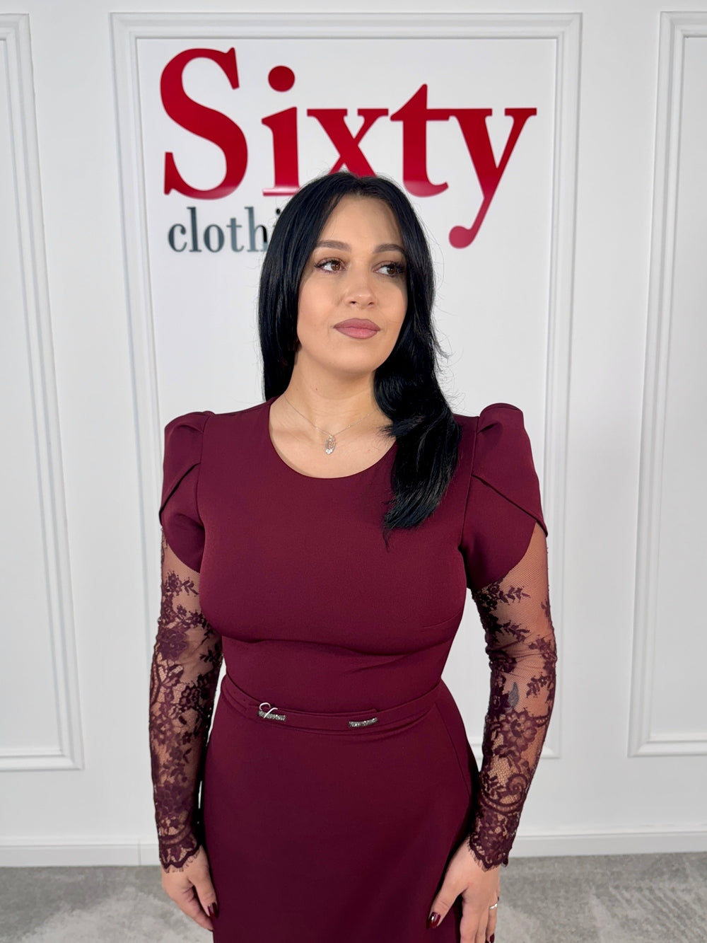 Rochie stofa cu dantela Helga