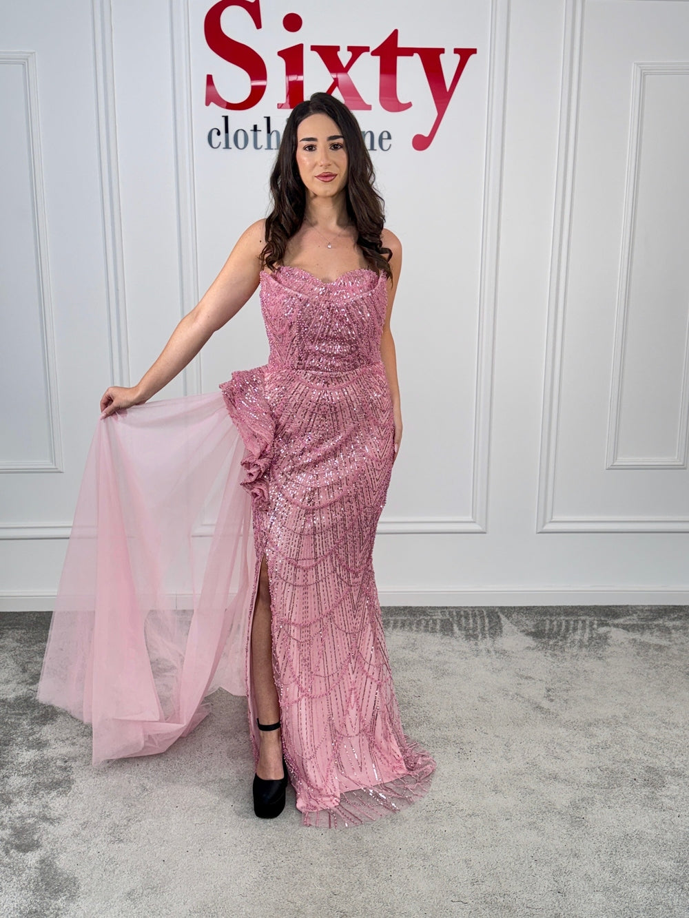 Rochie dantela cu perle Tea