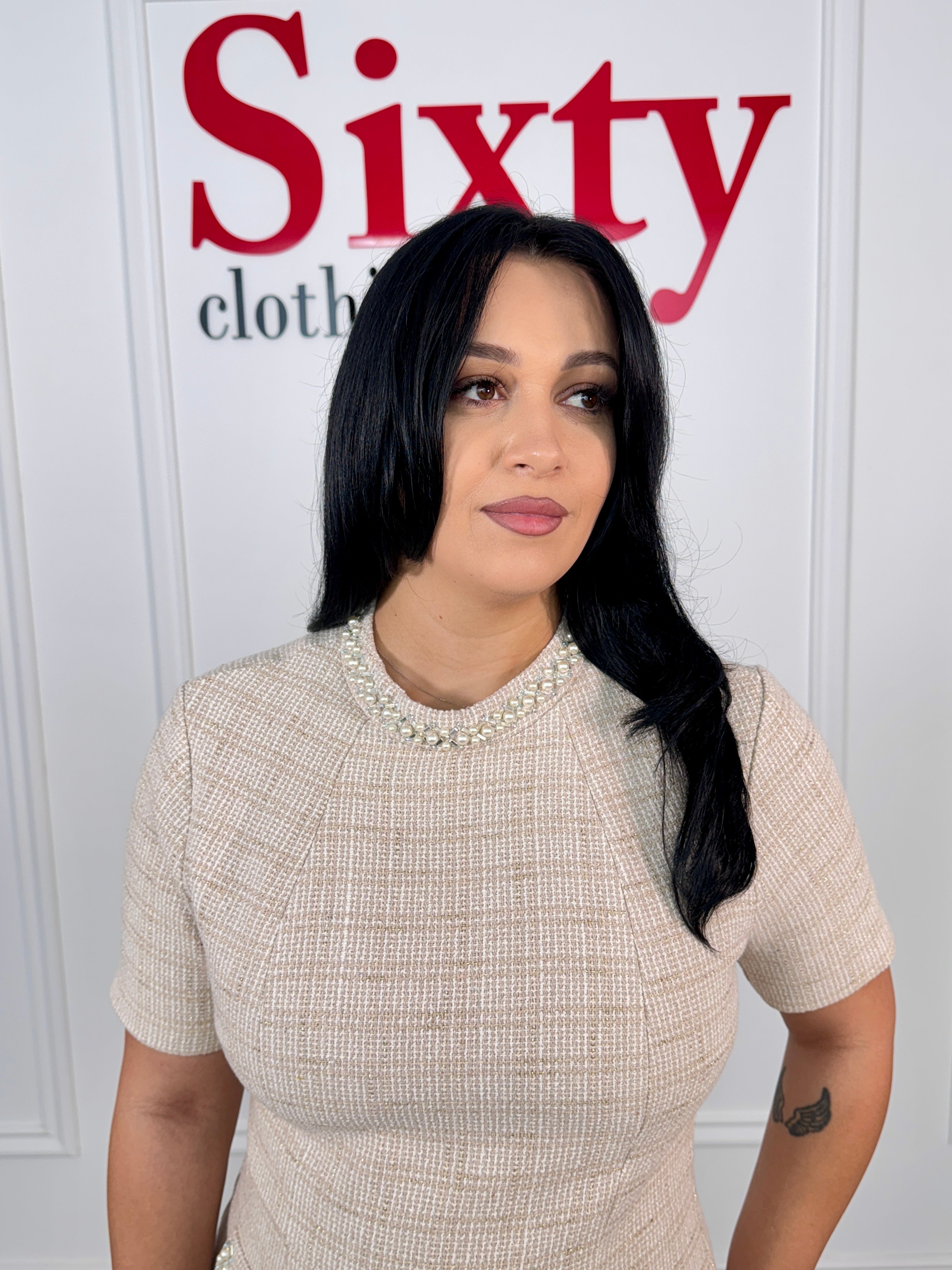 Rochie tercot cu perle Maura