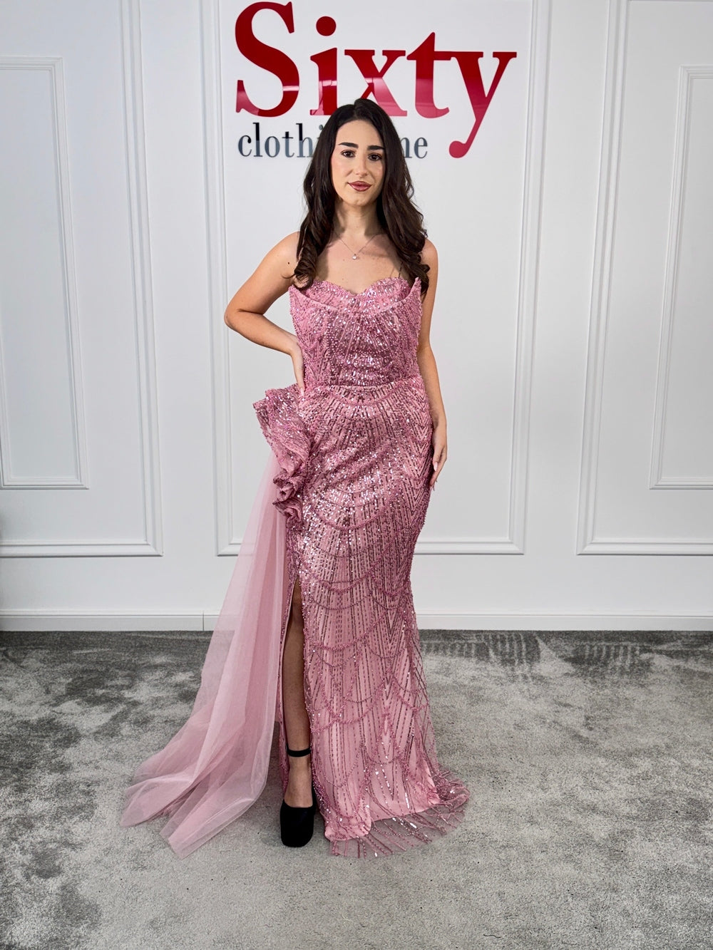 Rochie dantela cu perle Tea