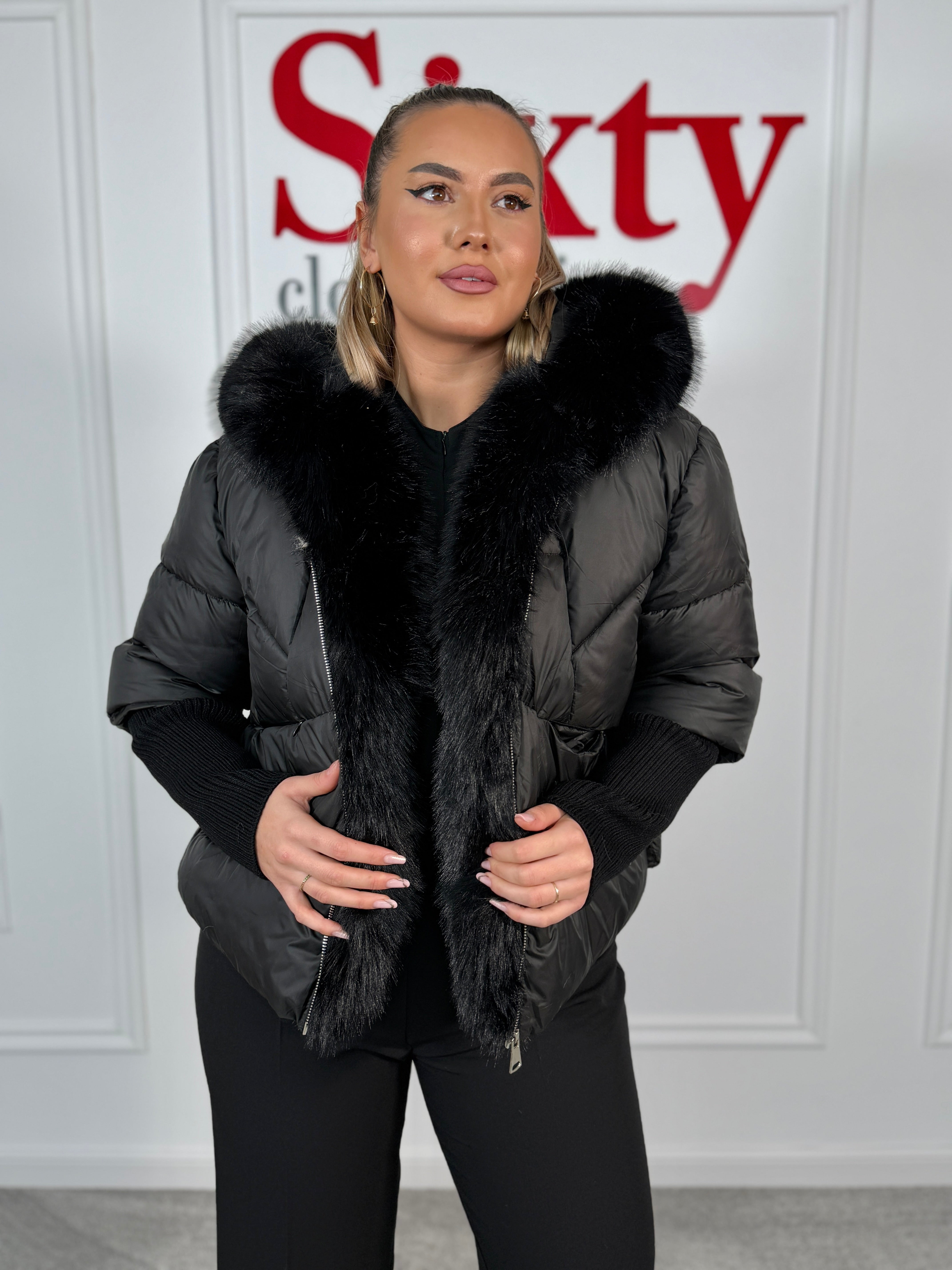 Geaca fas cu blana ecologica Ilinca