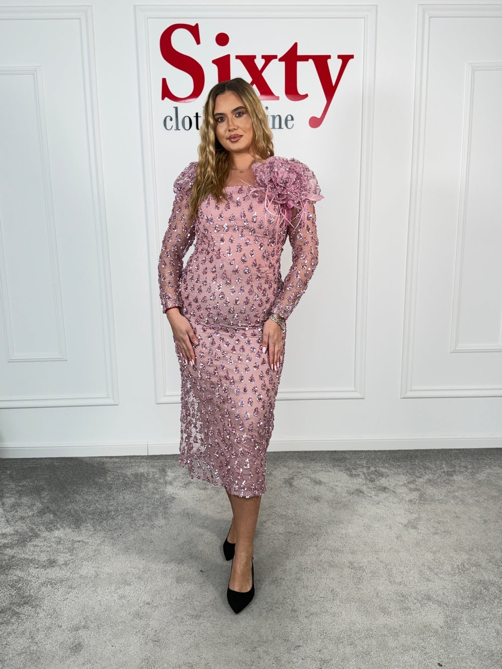 Rochie dantela cu paiete Celia