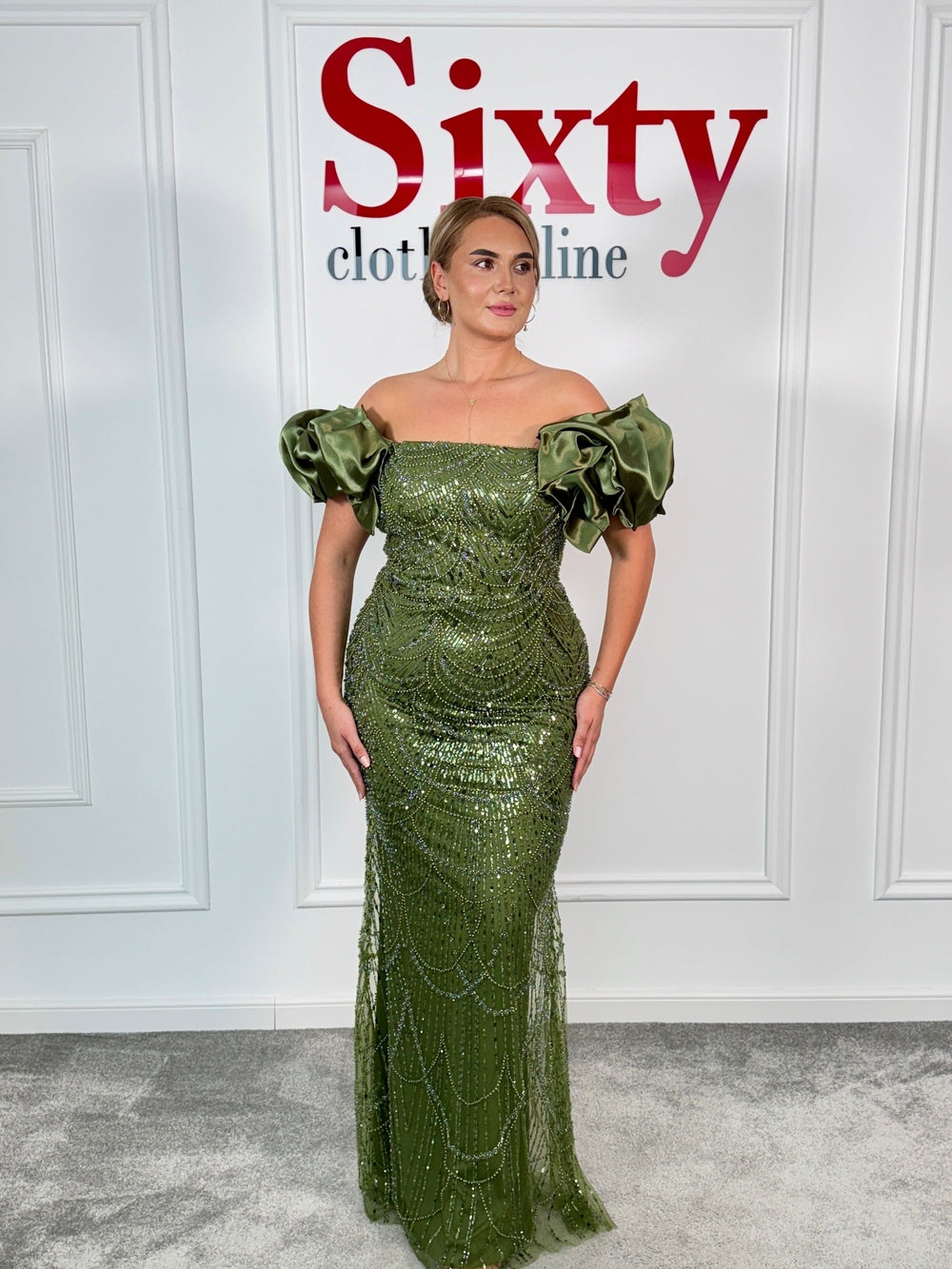 Rochie dantela cu perle Glamour