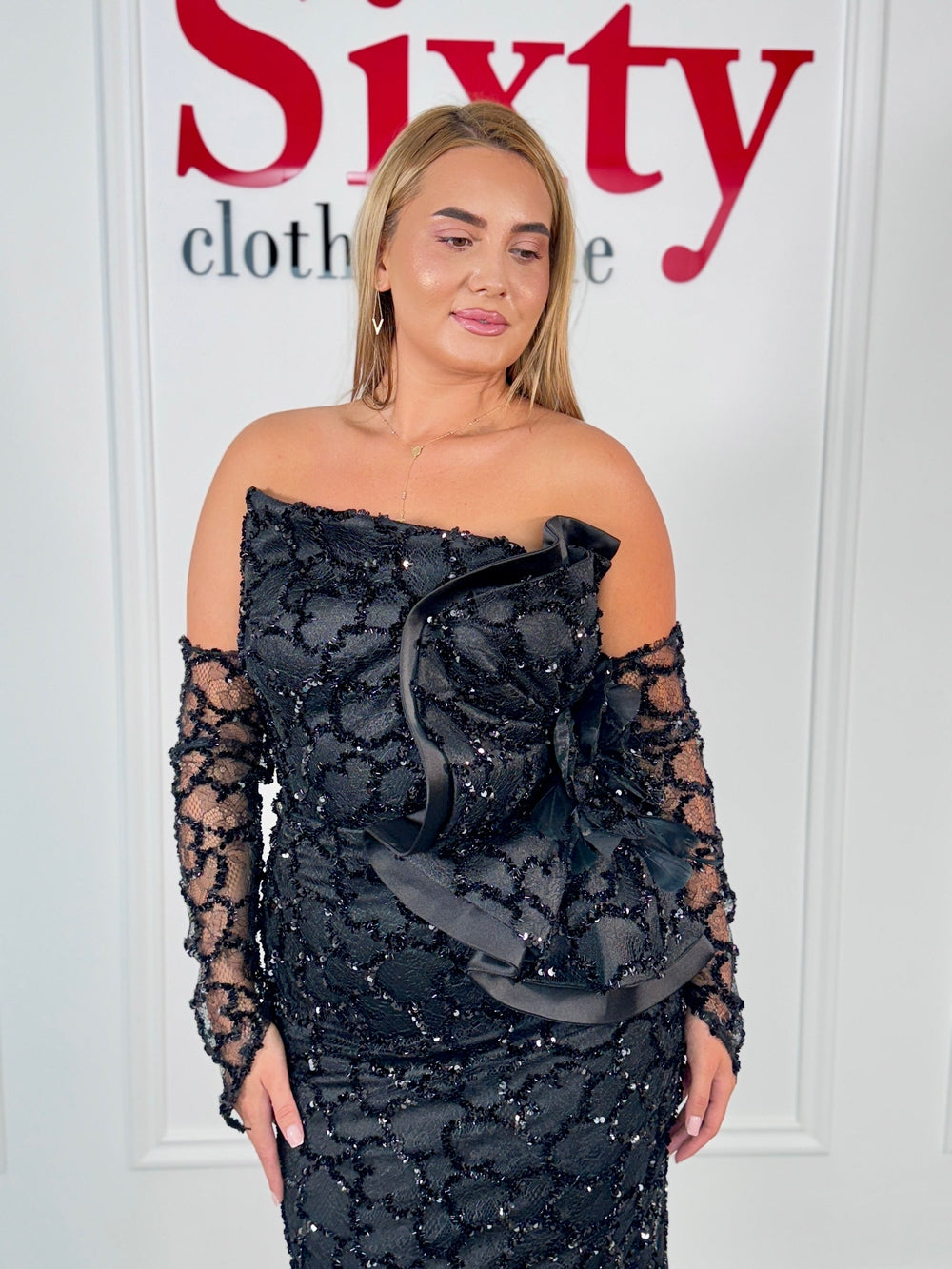 Rochie dantela cu paiete Meleim