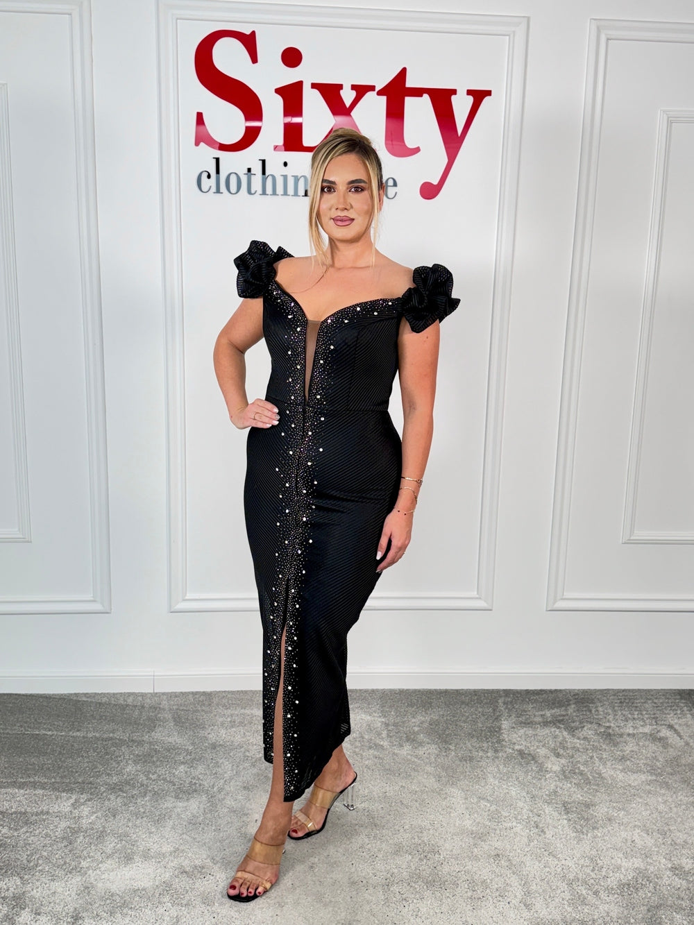 Rochie dantela cu pietre Catarina