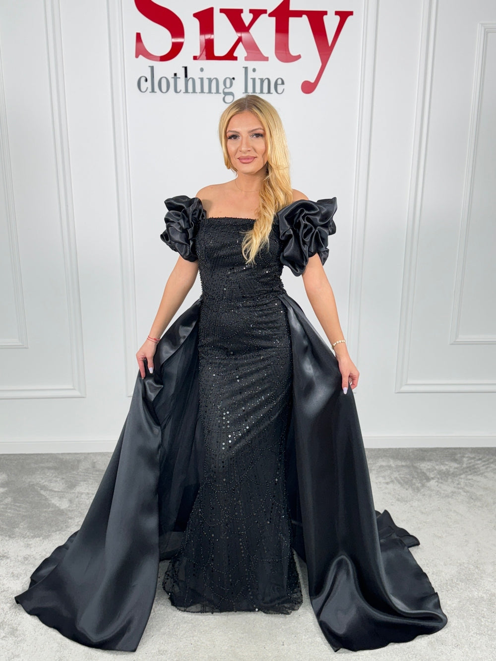 Rochie dantela cu perle Blacky