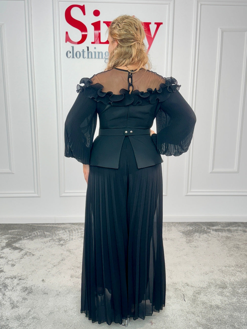 Salopeta voal plisat Sia