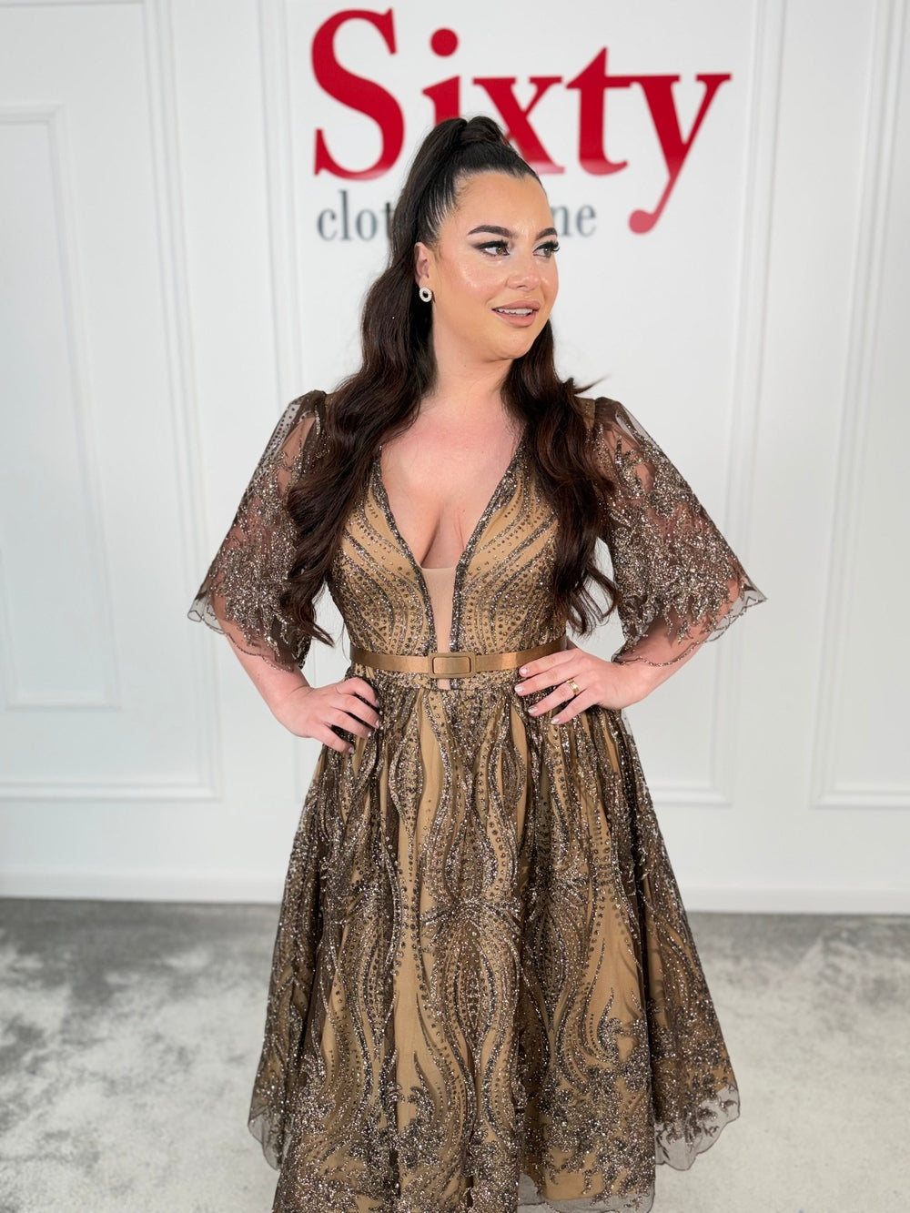 Rochie dantela cu sclipici Kia