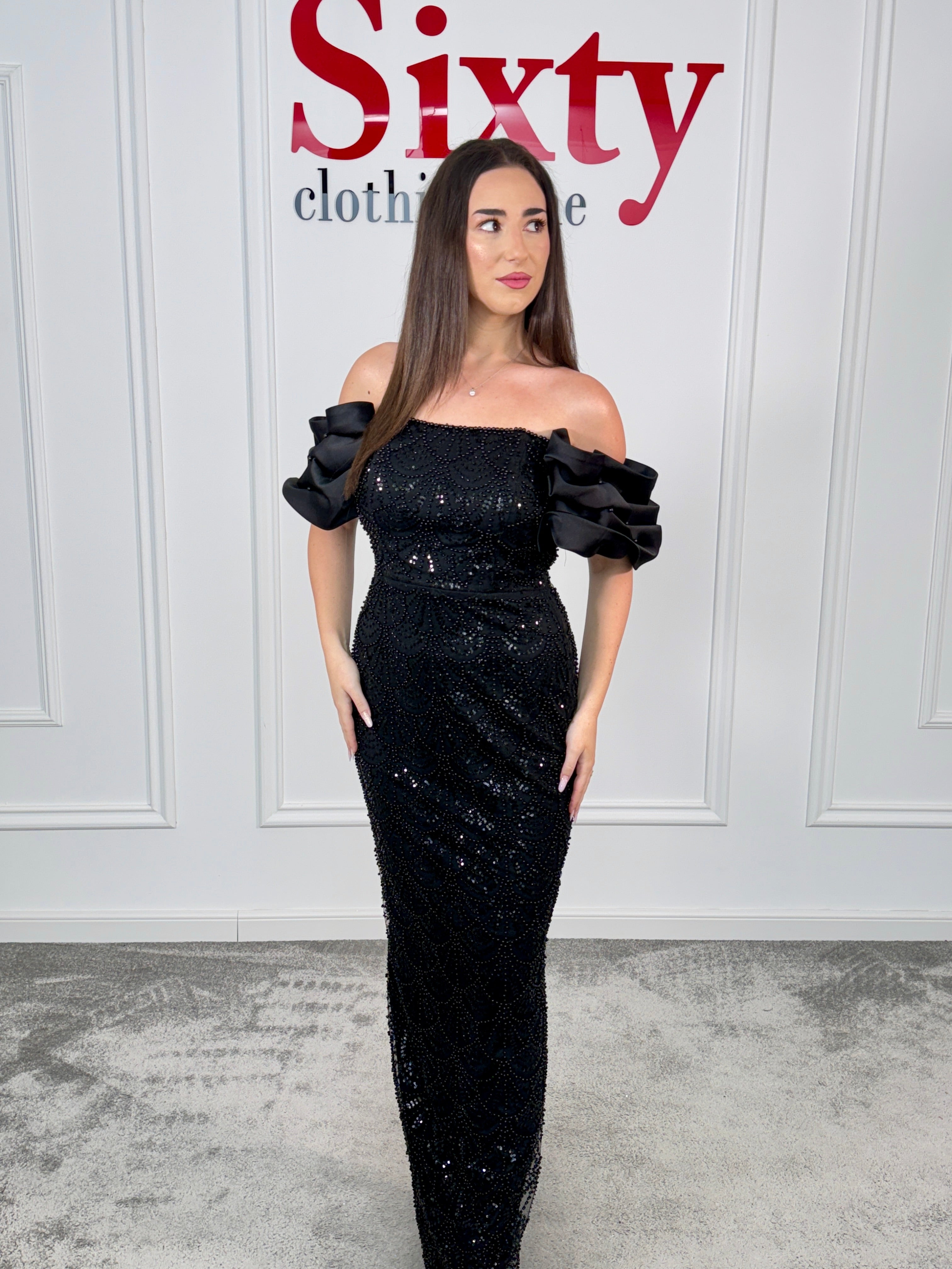 Rochie dantela cu perle Medelin