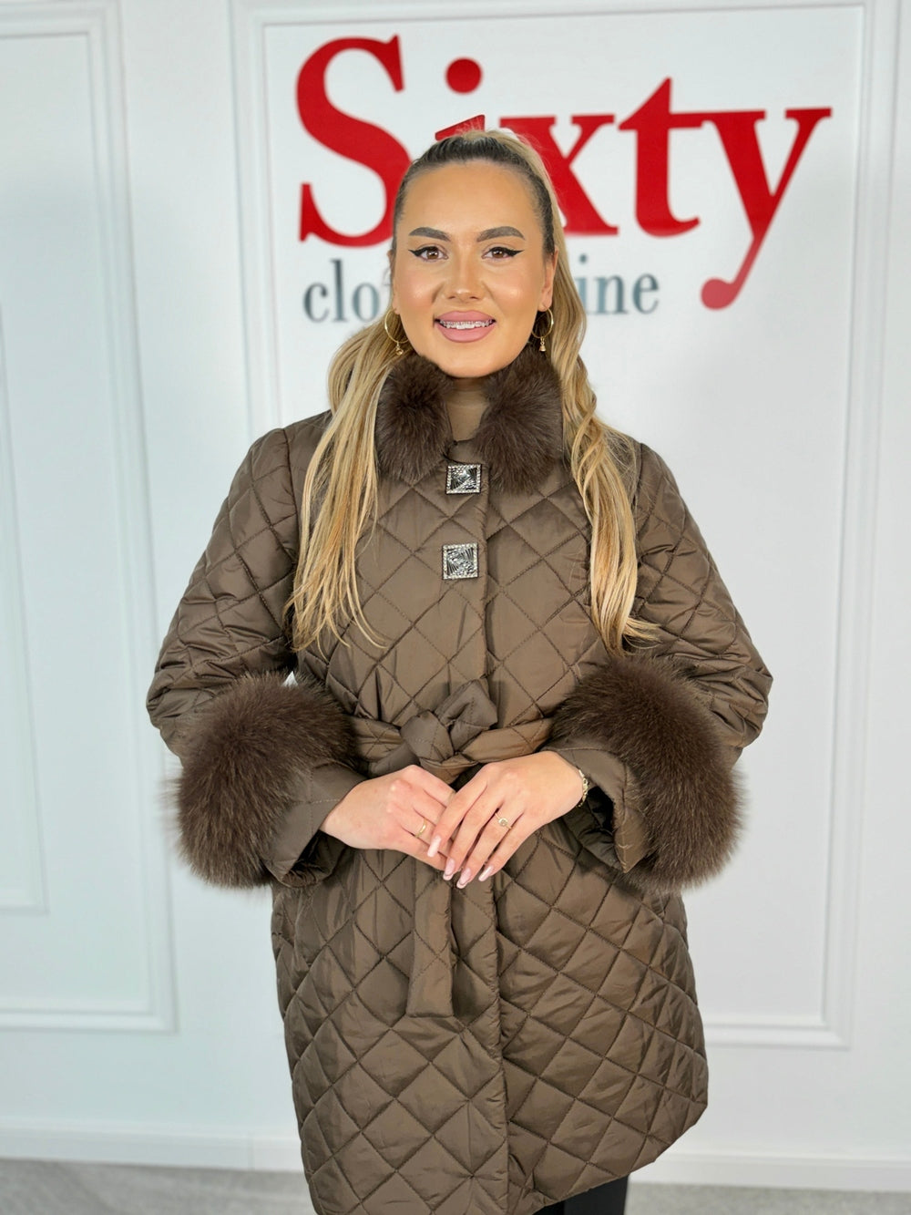 Palton fas cu blana naturala Roua