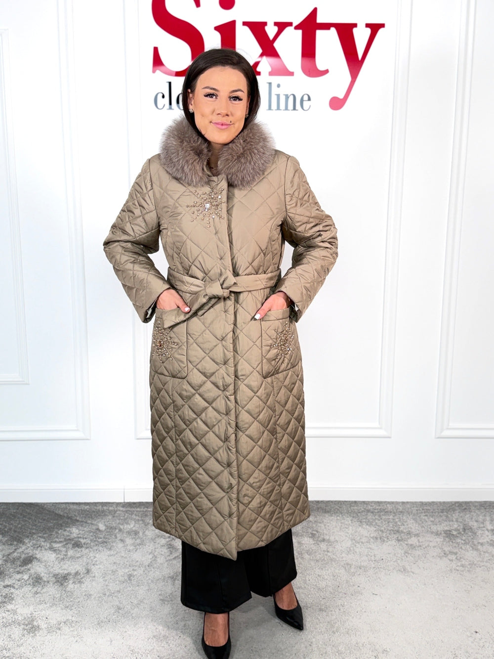 Palton fas cu blana naturala Chleo