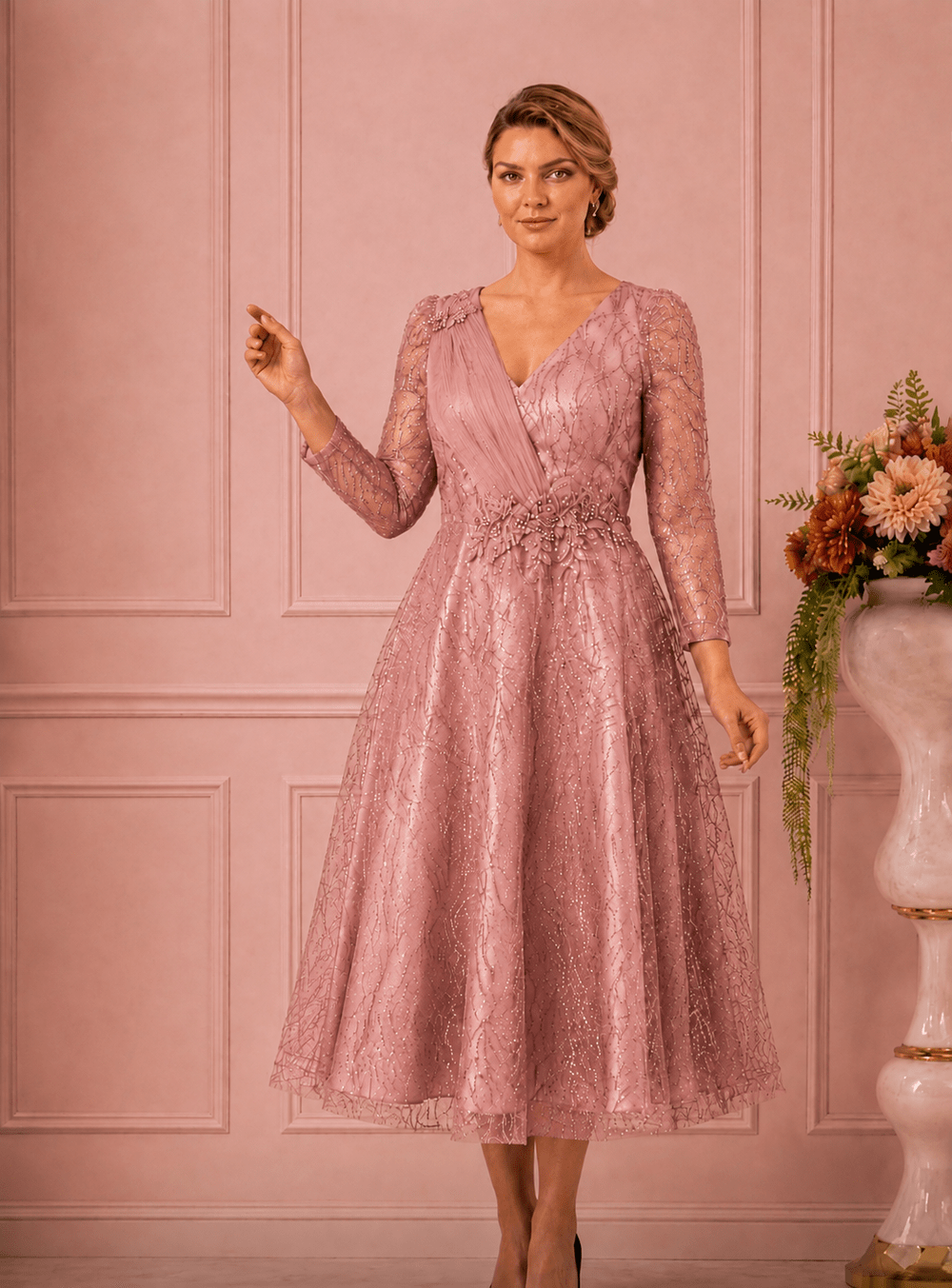 Rochie dantela cu sclipici Nera