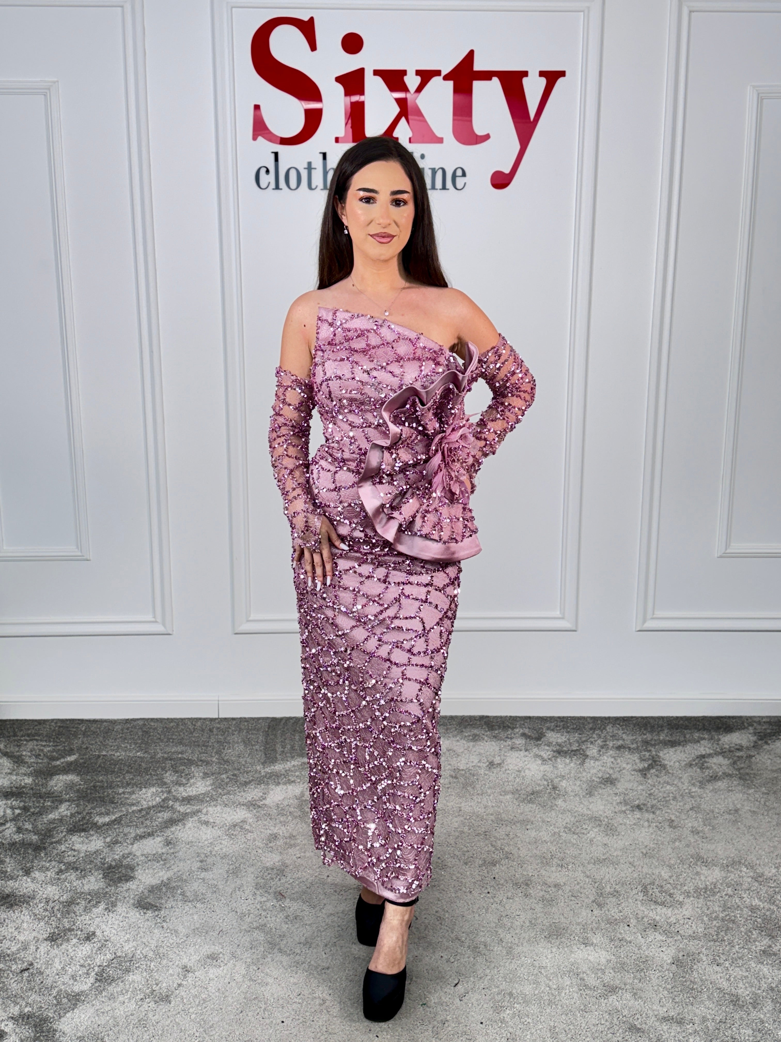 Rochie dantela cu paiete Meleim