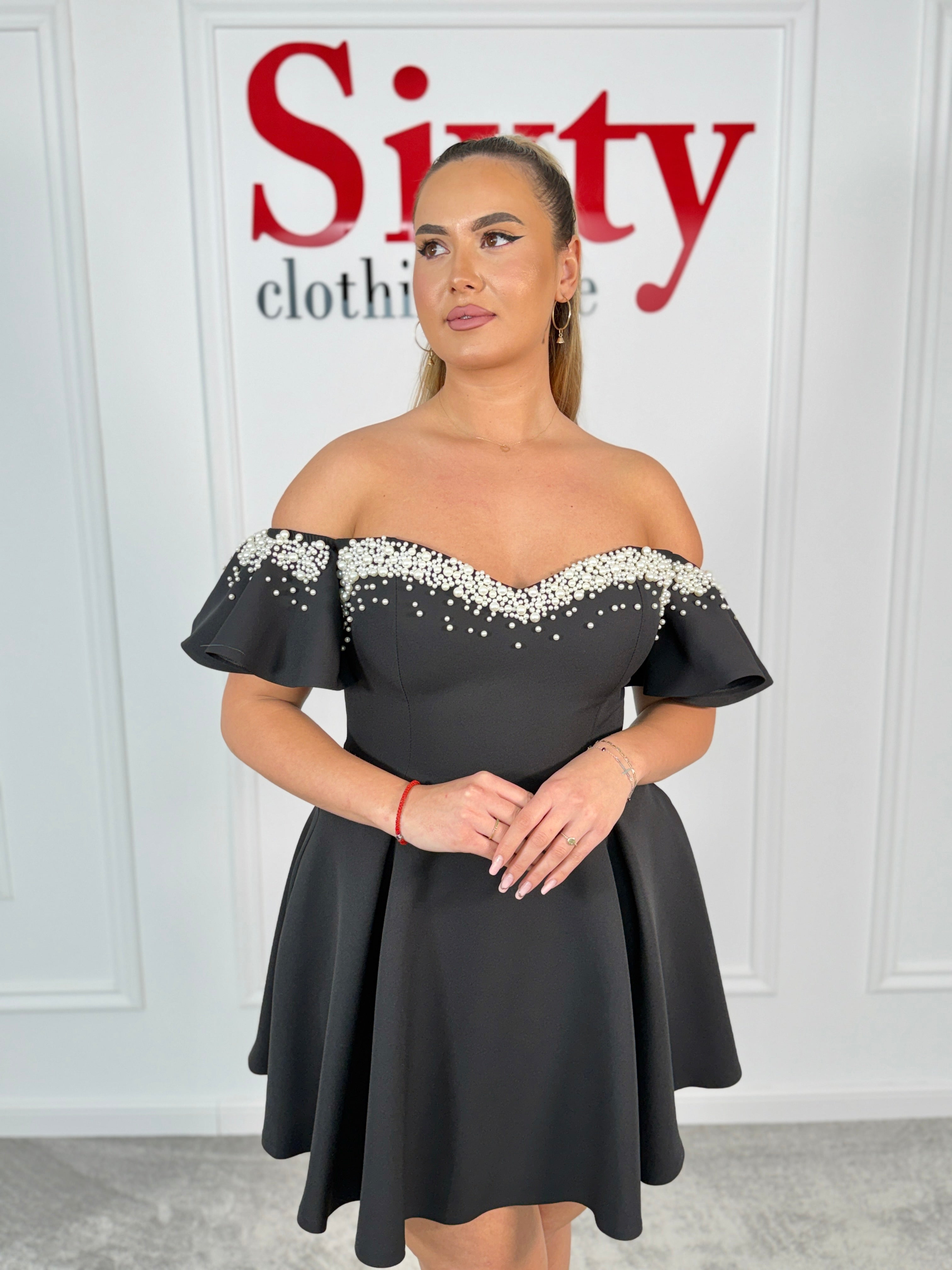 Rochie stofa cu perle  Roxen