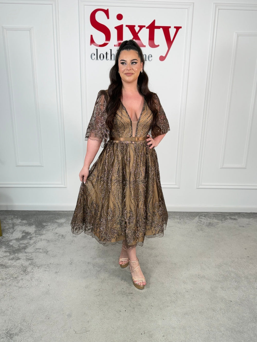 Rochie dantela cu sclipici Kia