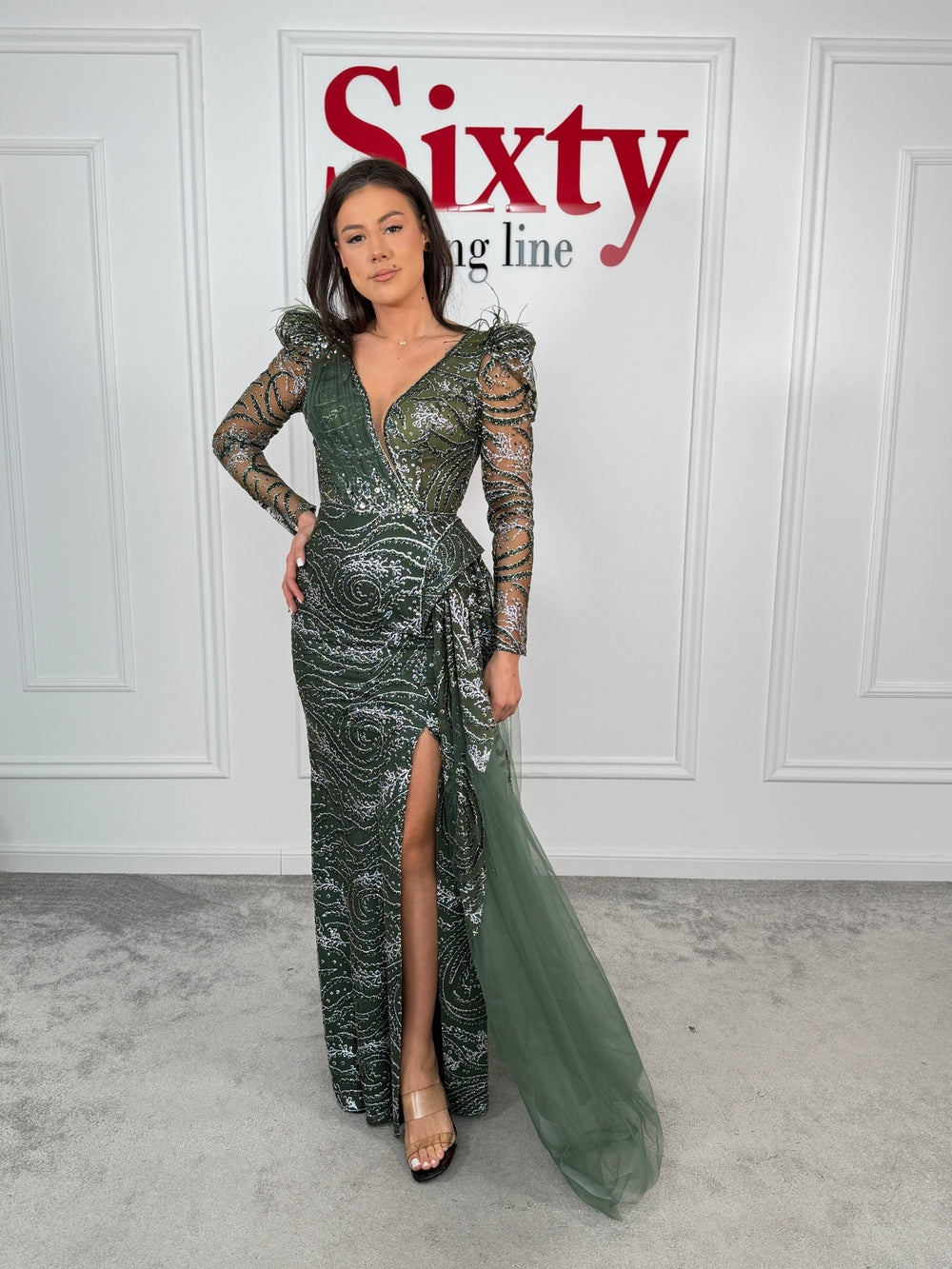 Rochie dantela cu sclipici Amina