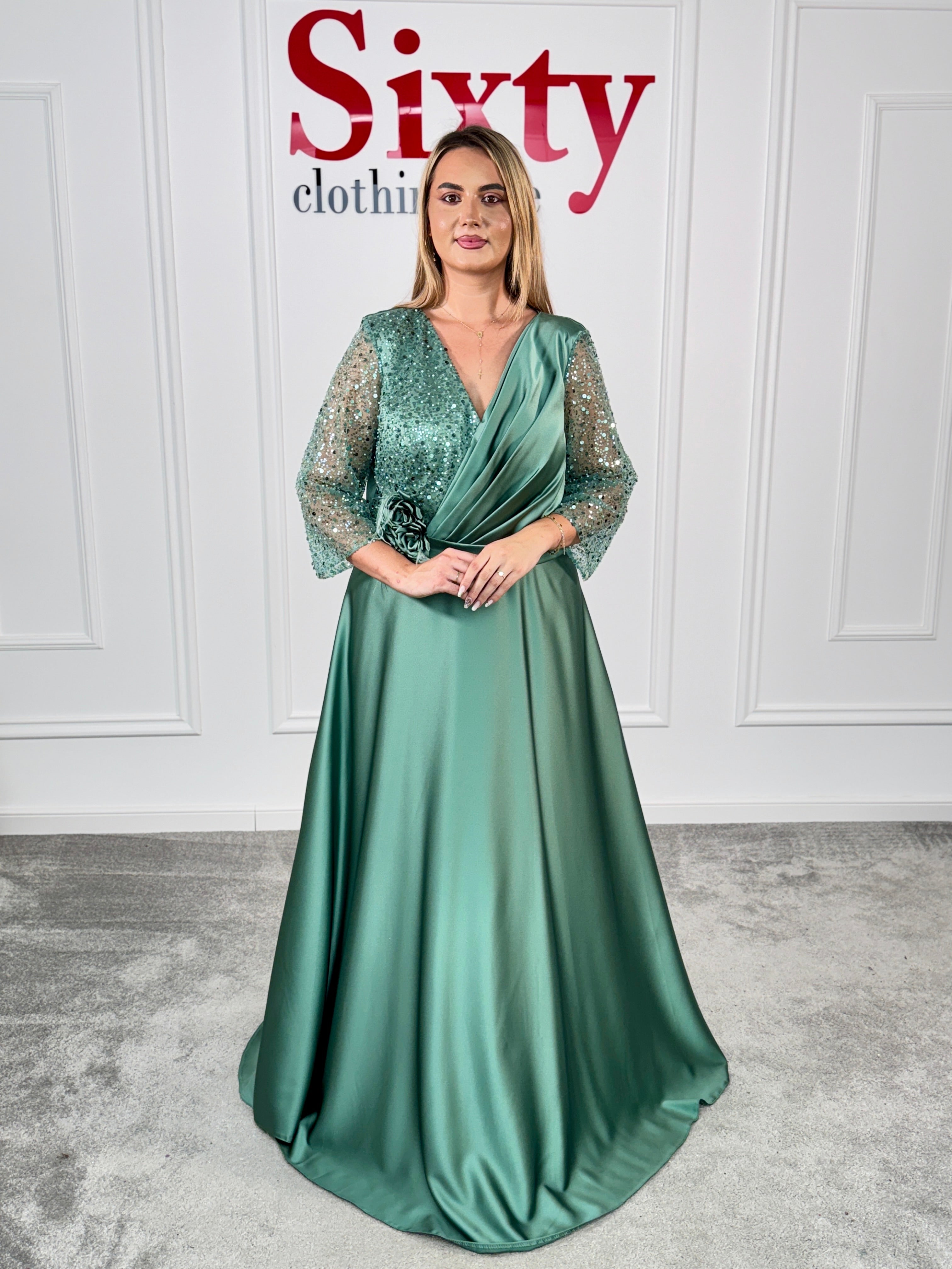 Rochie tafta cu paiete Eselia
