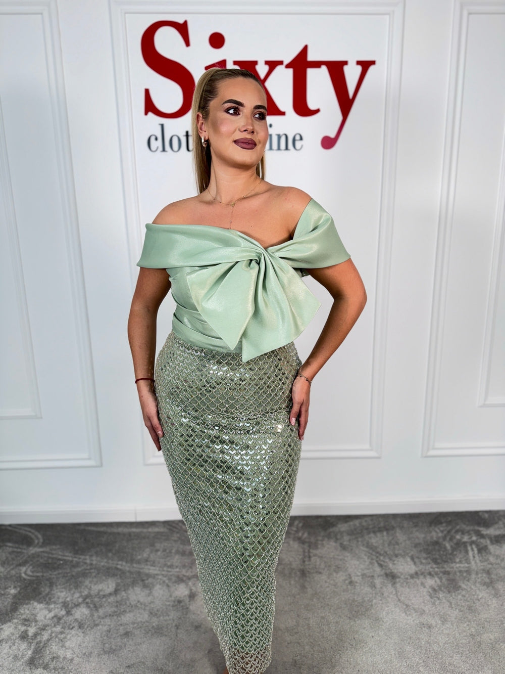 Rochie dantela cu paiete Celine