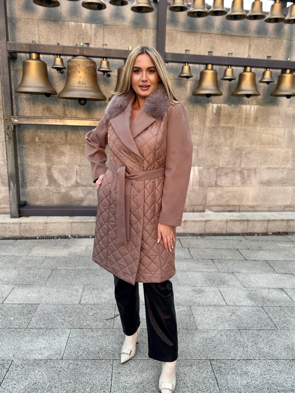 Palton fas cu blana naturala Erika