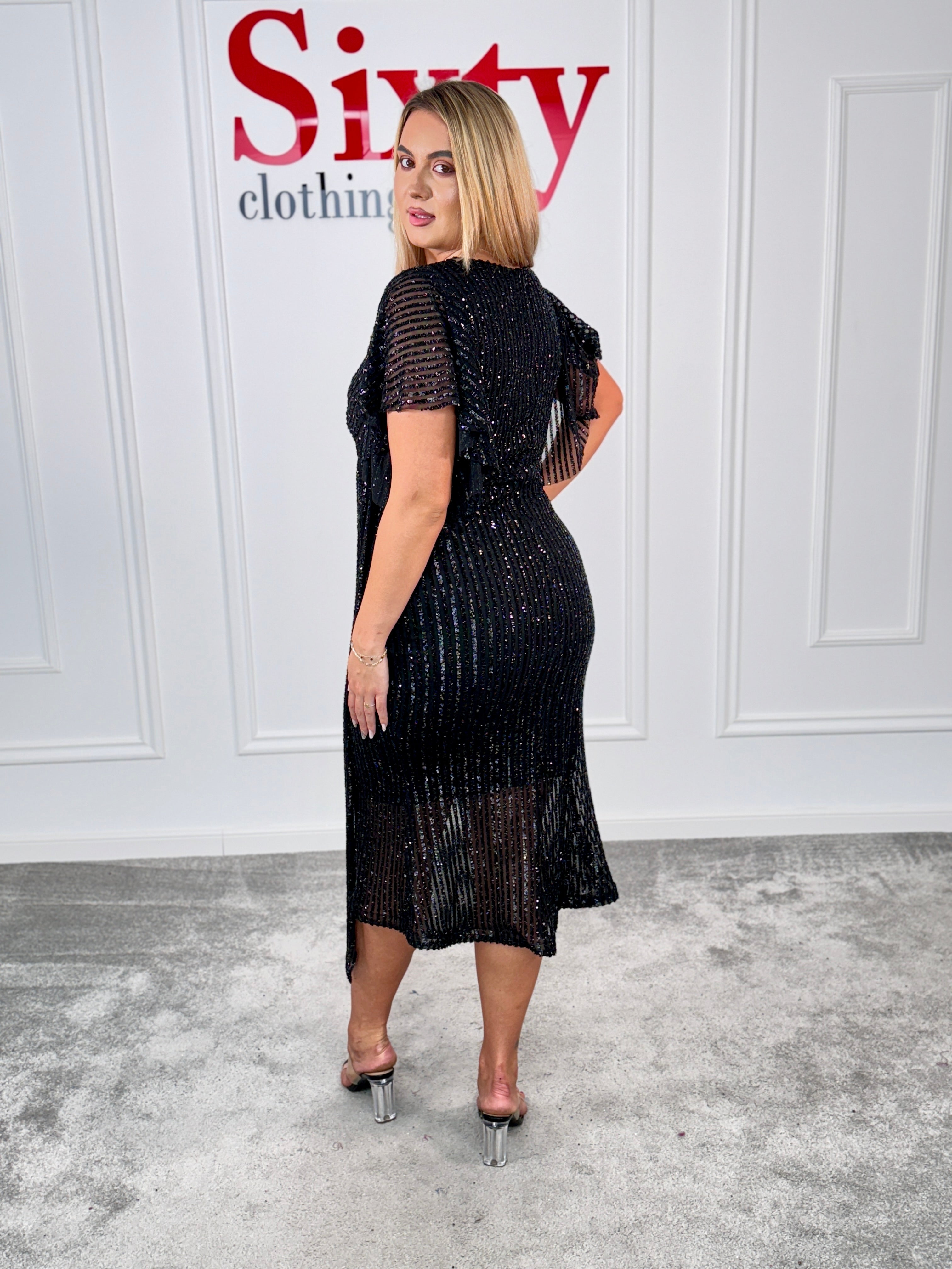 Rochie dantela cu paiete Simina