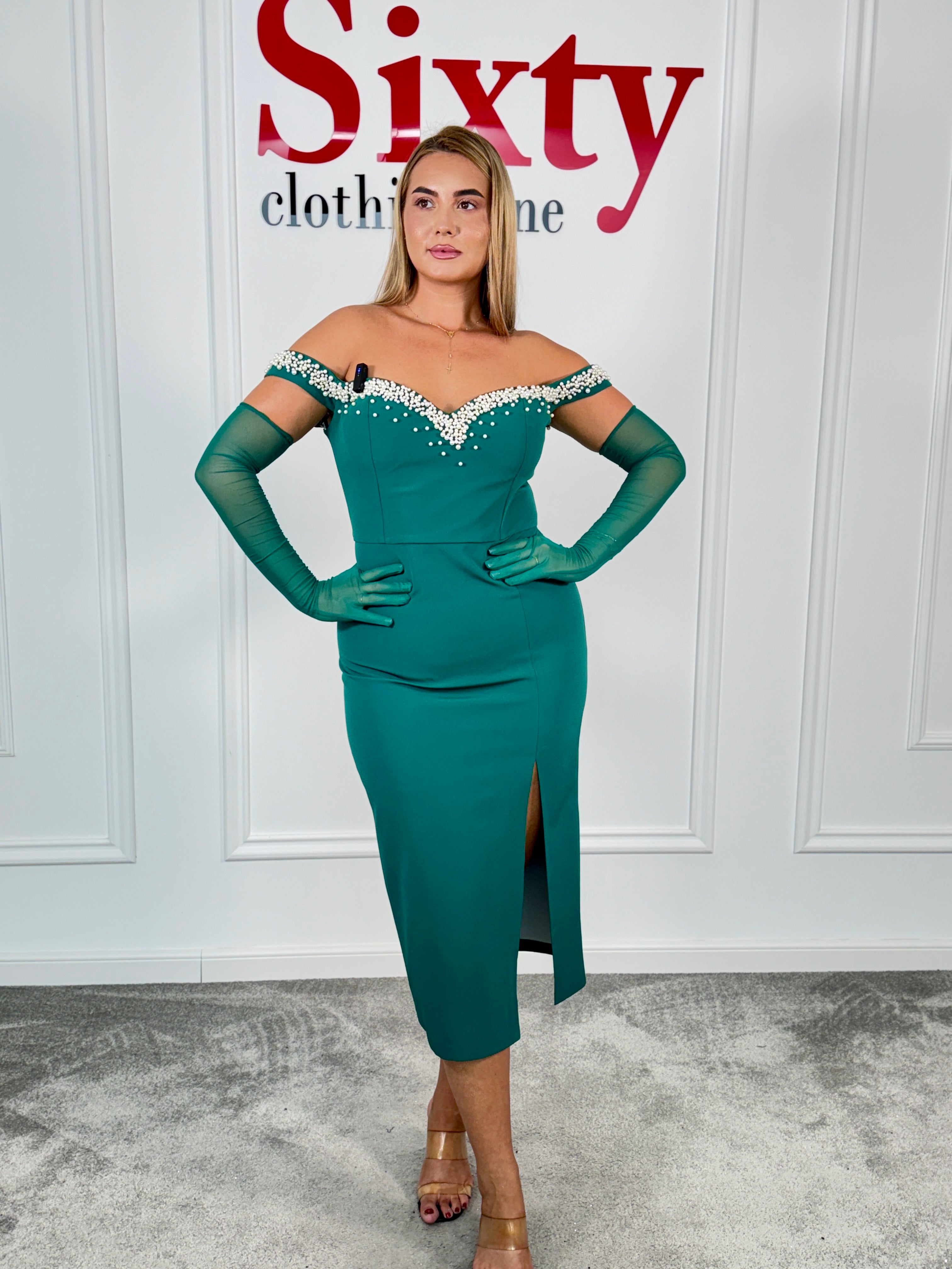 Rochie stofa cu perle Alesia