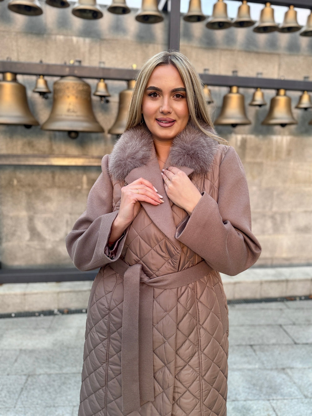 Palton fas cu blana naturala Erika