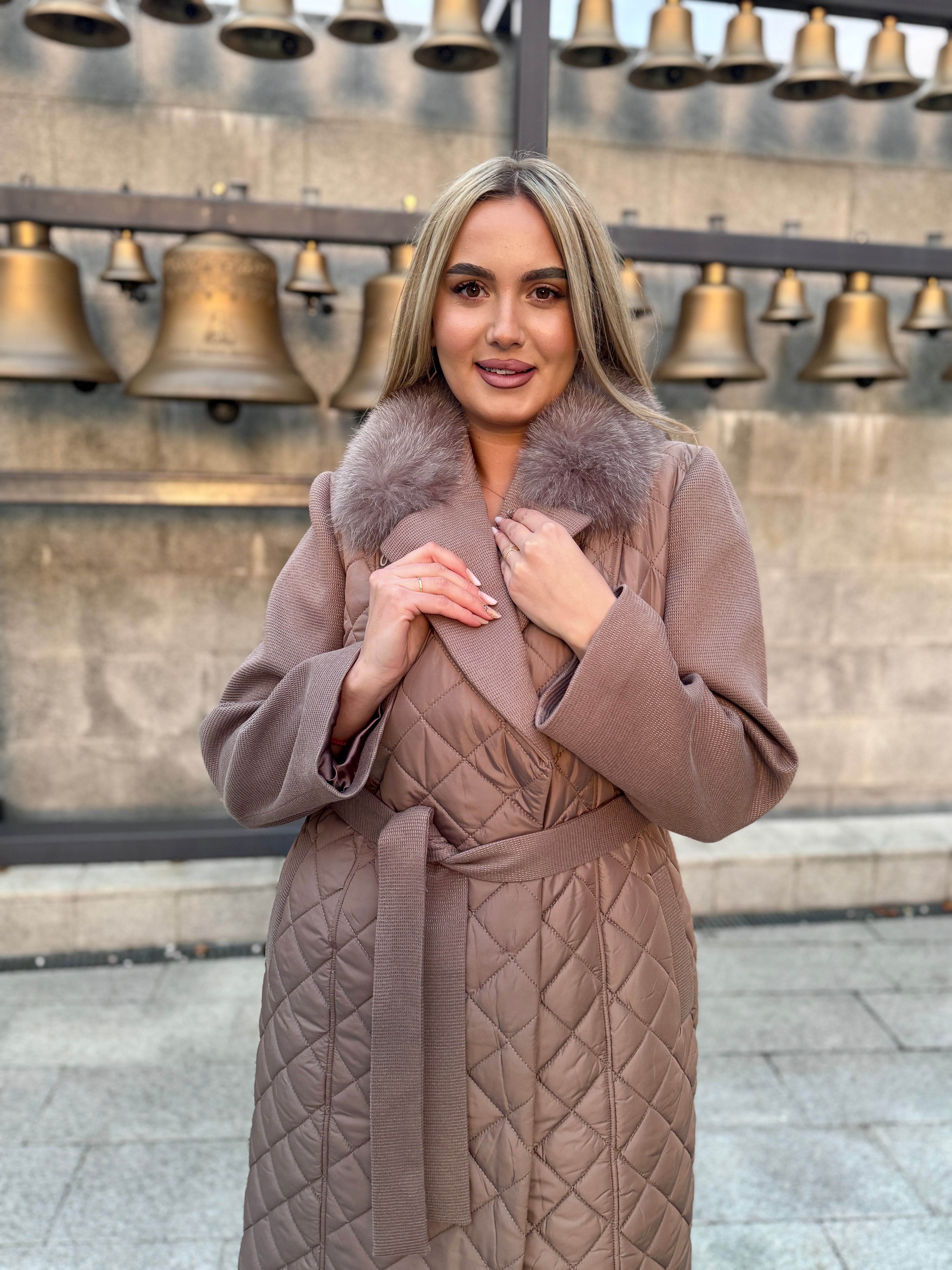 Palton fas cu blana naturala Erika