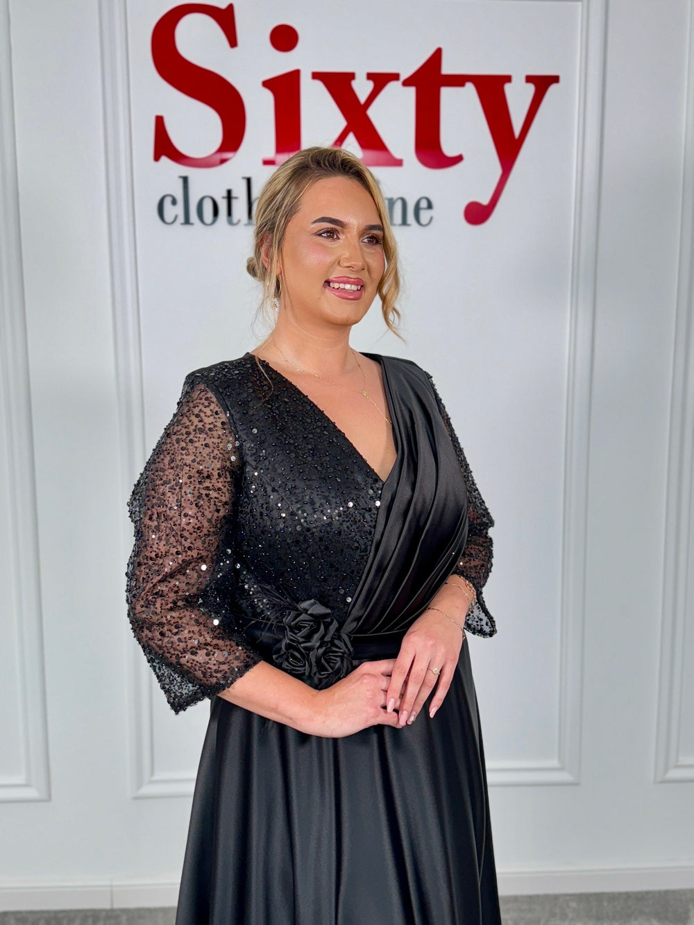 Rochie tafta cu paiete Eselia