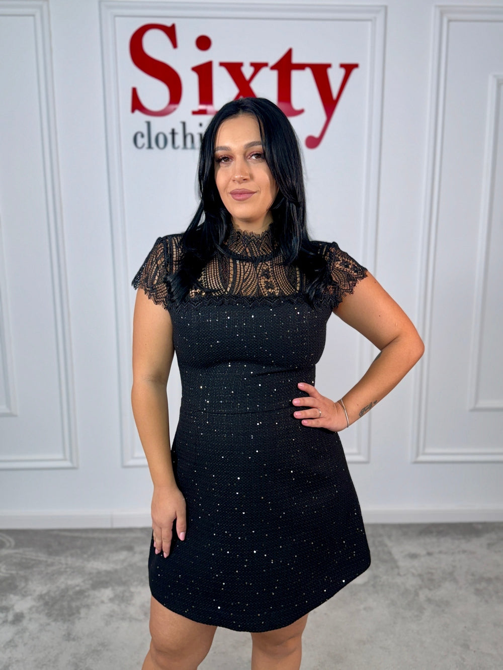 Rochie tercot cu dantela Andenia