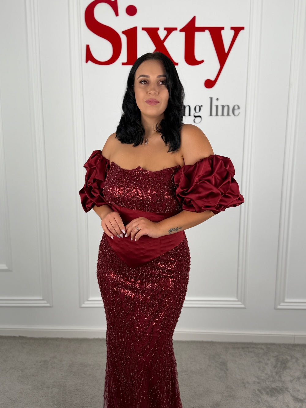 Rochie cu perle si pietre Queen