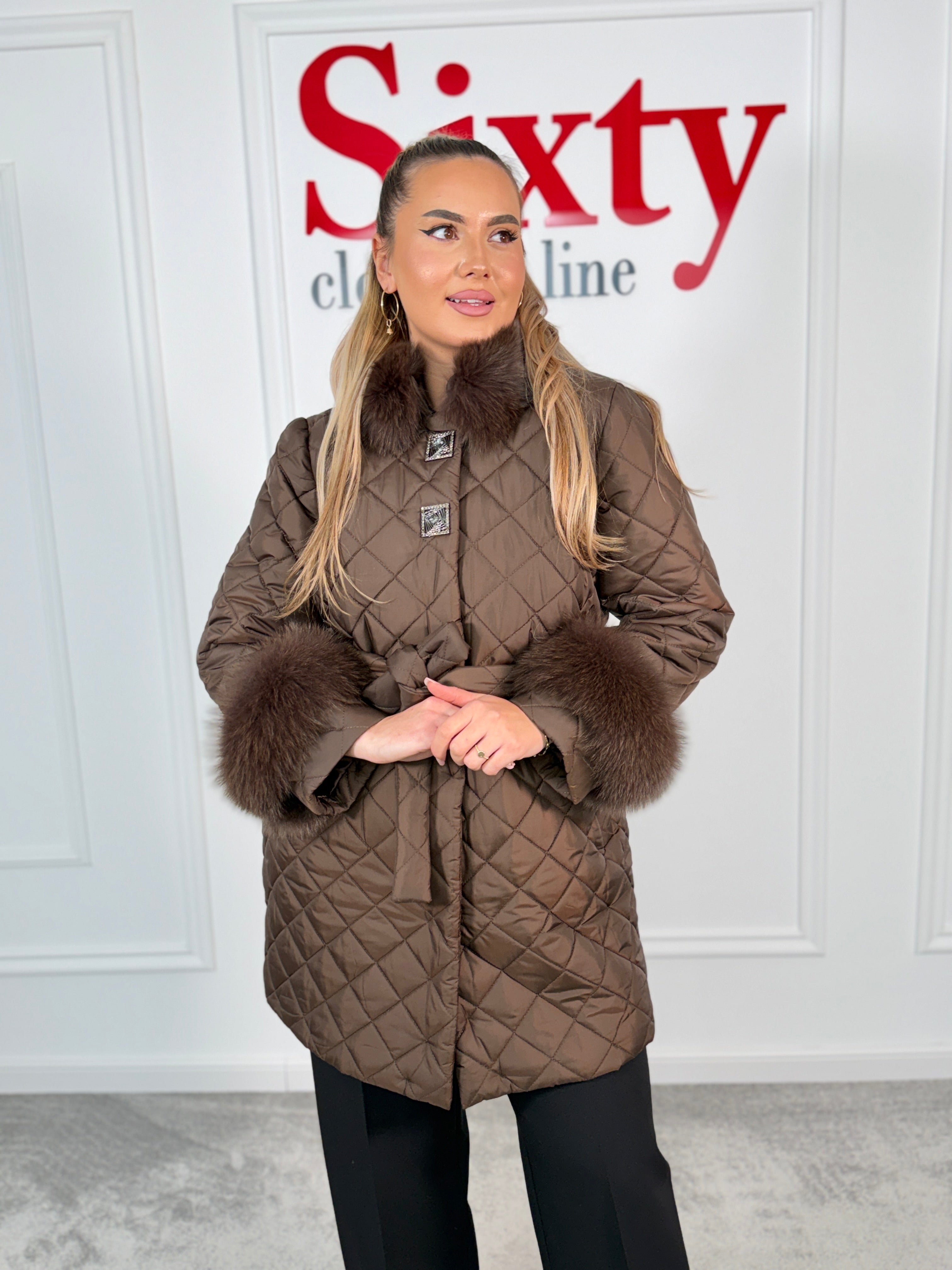 Palton fas cu blana naturala Roua