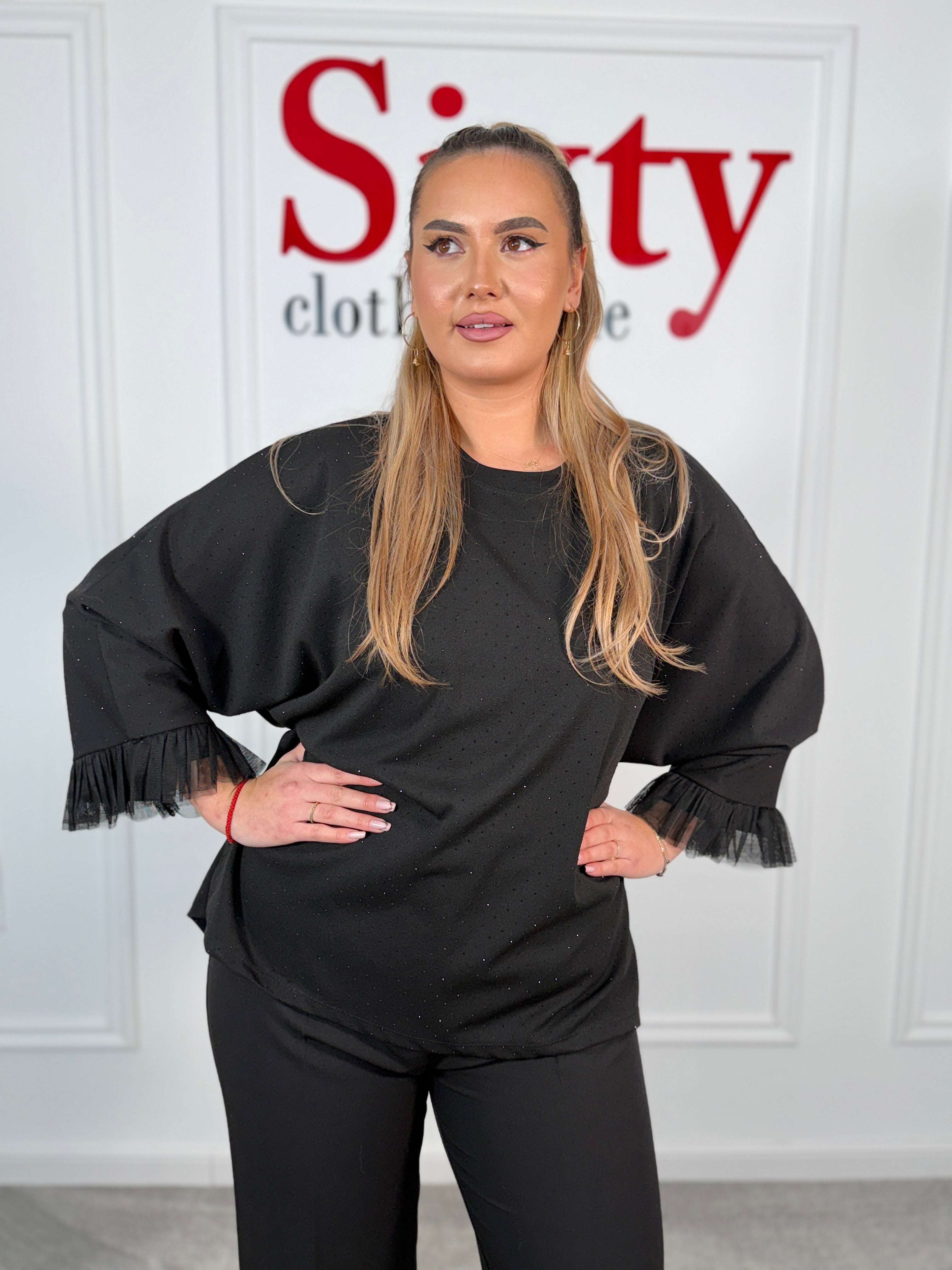 Bluza bumbac cu pietre Paula