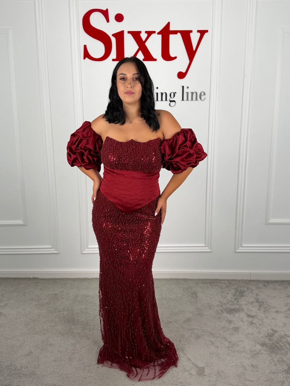 Rochie cu perle si pietre Queen