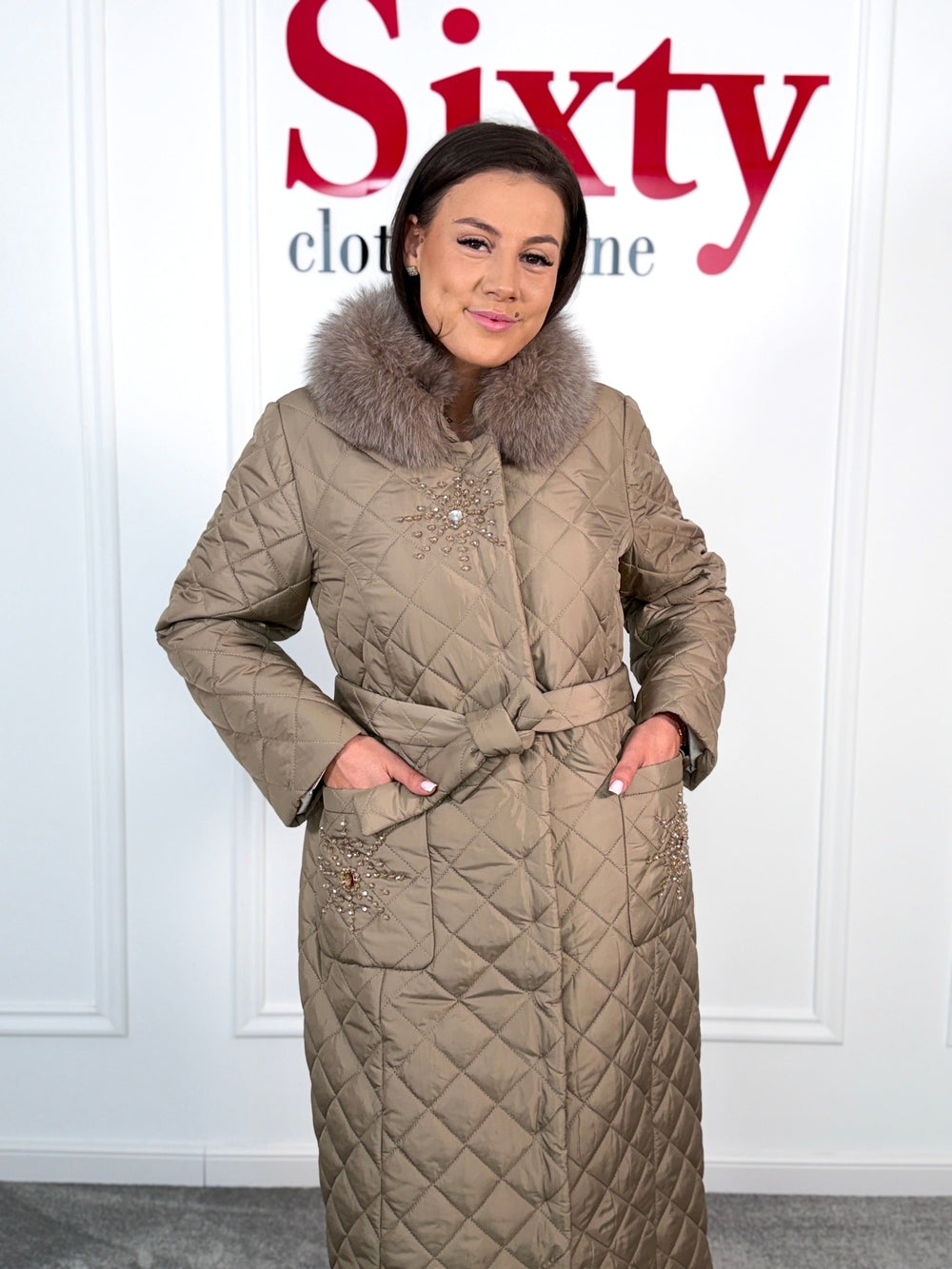 Palton fas cu blana naturala Chleo