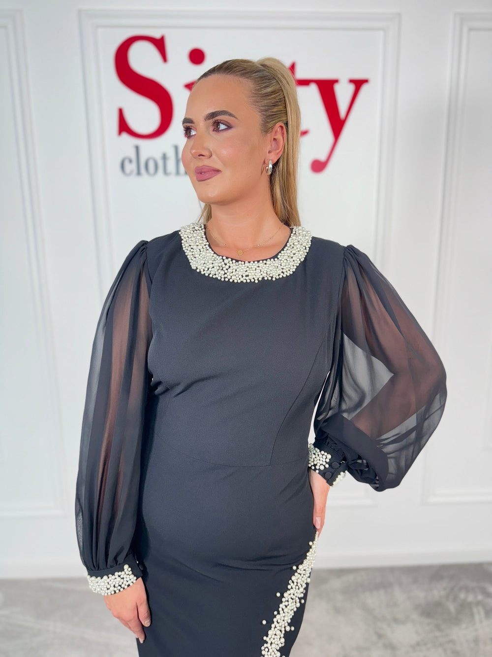 Rochie stofa cu perle Carlia