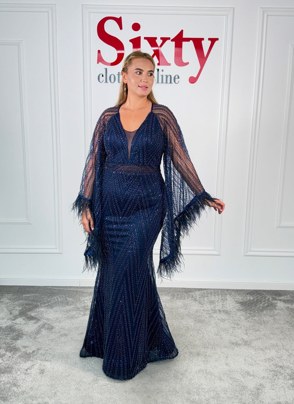 Rochie dantela cu perle Loren