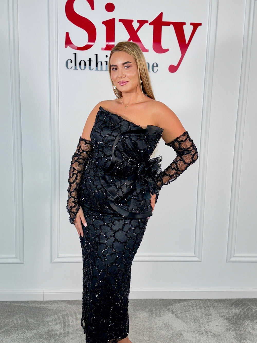 Rochie dantela cu paiete Meleim