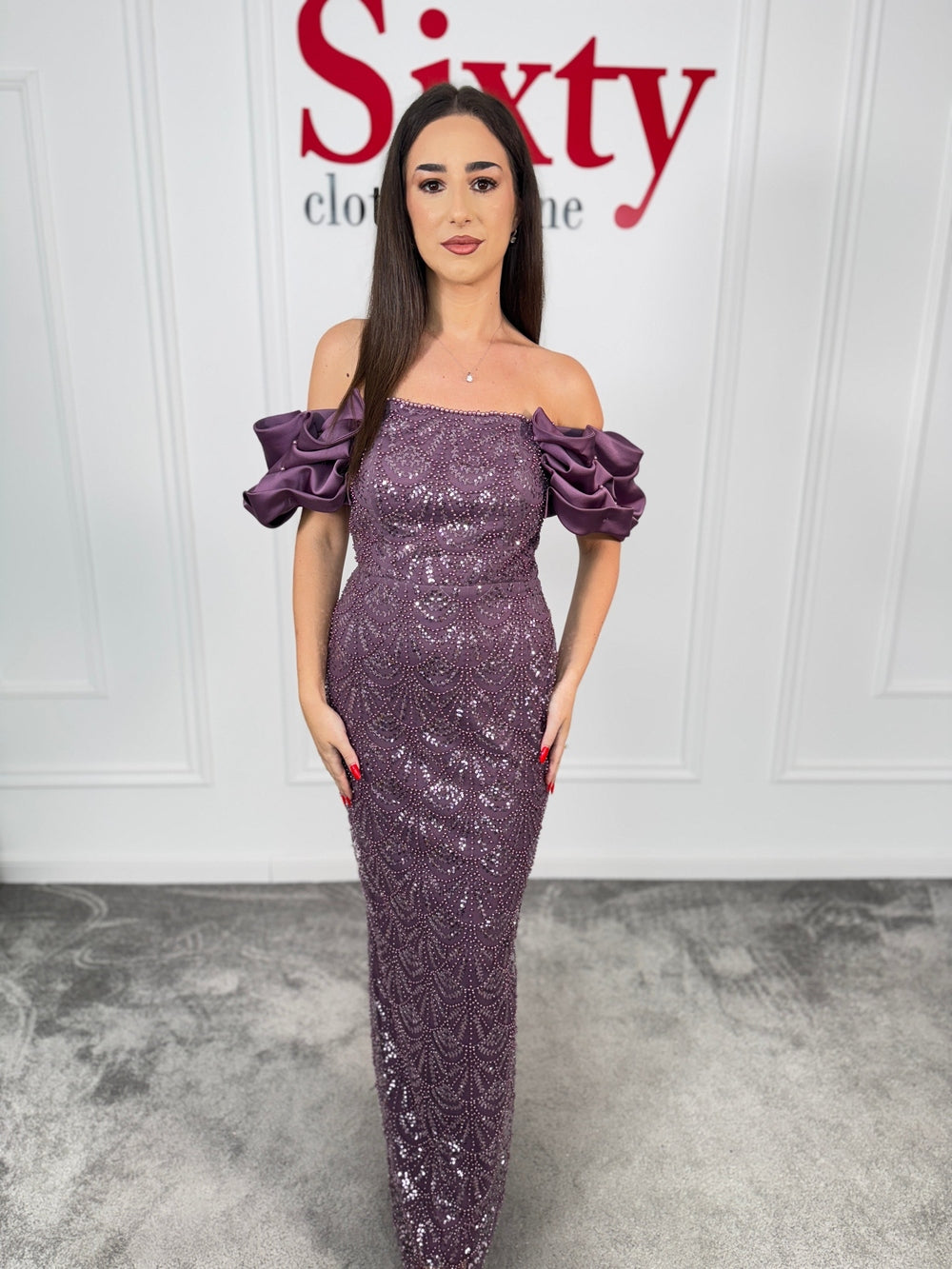 Rochie dantela cu perle Medelin