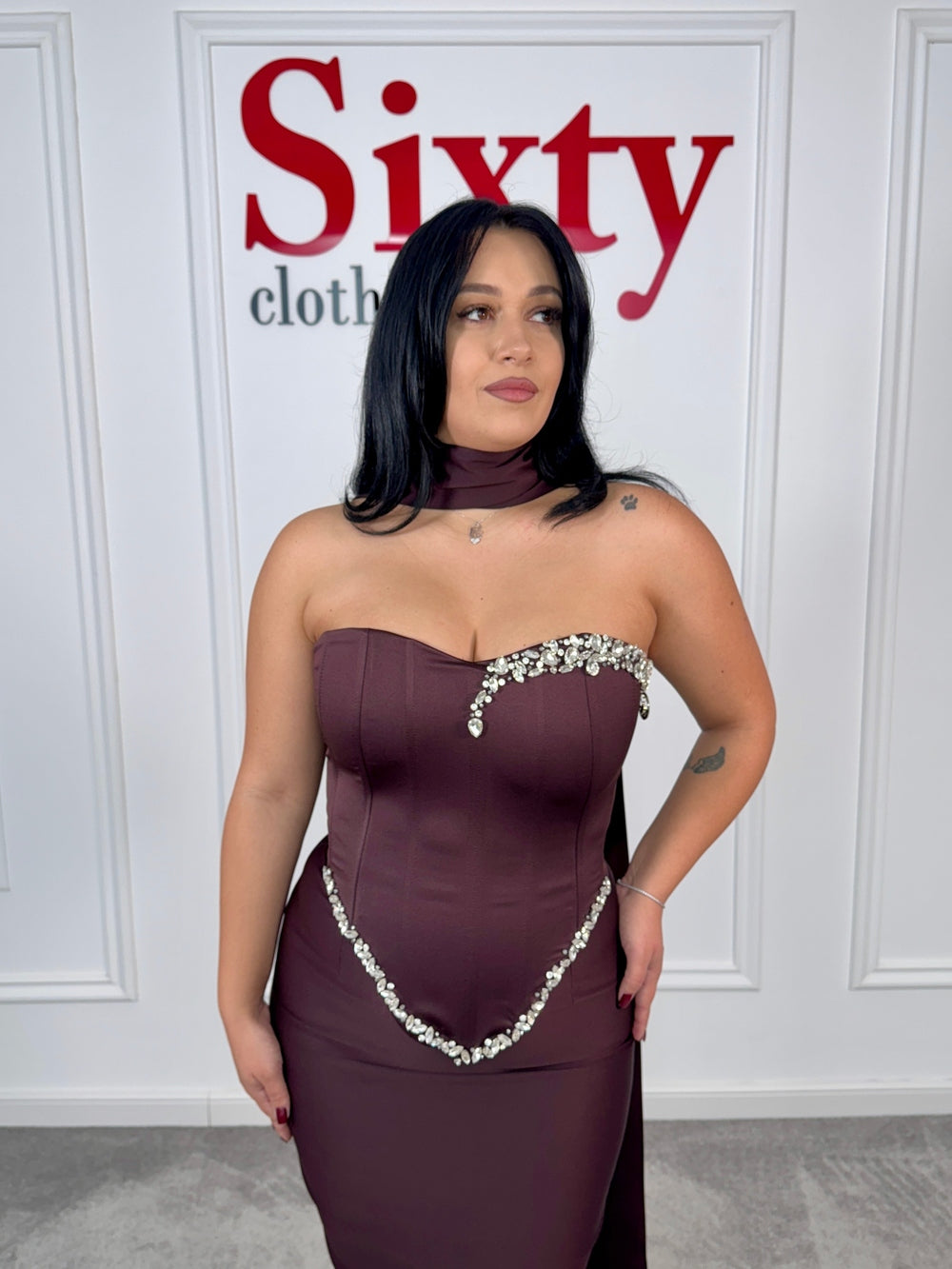 Compleu stofa satinata Roxen