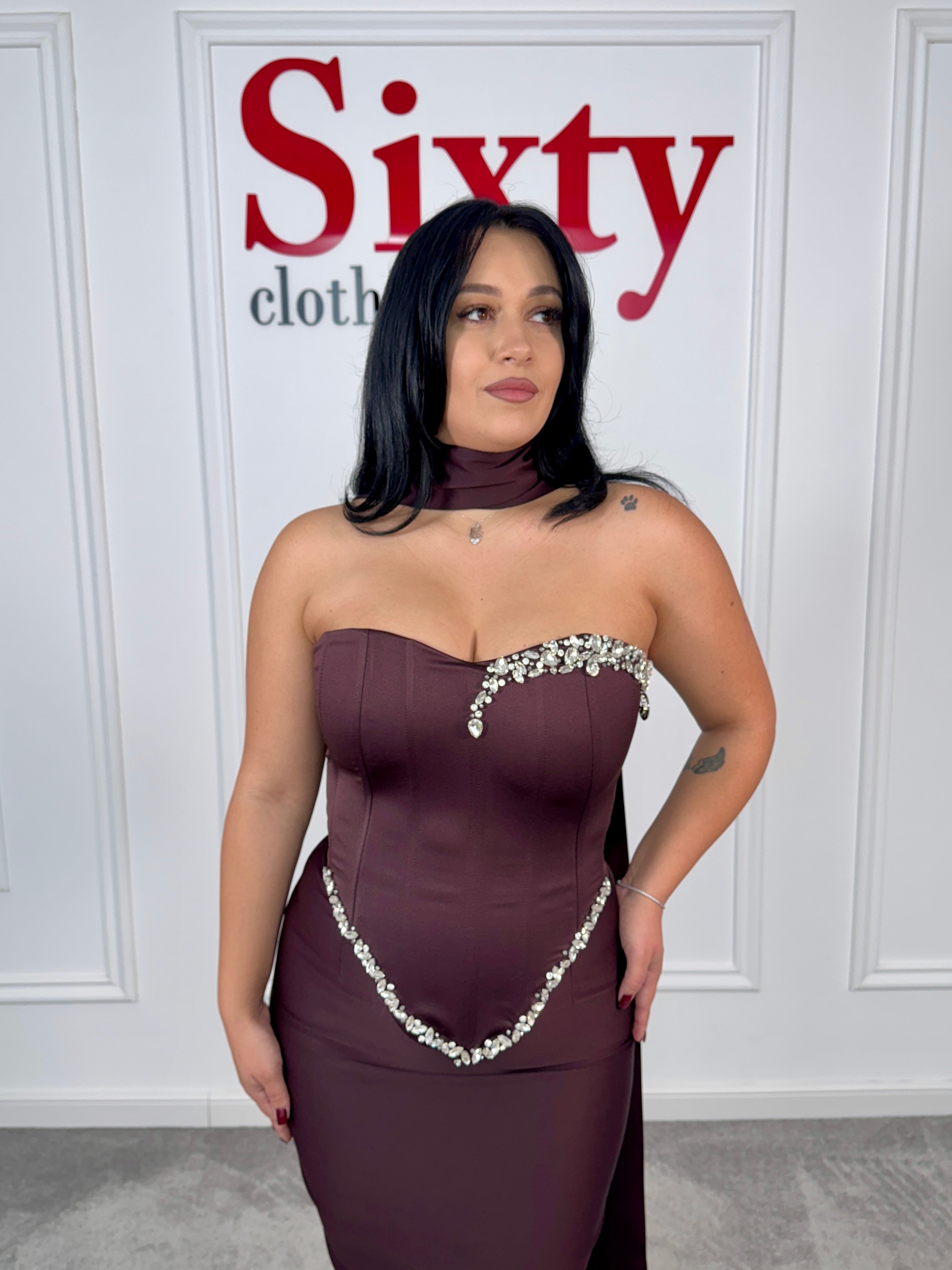 Compleu stofa satinata Roxen