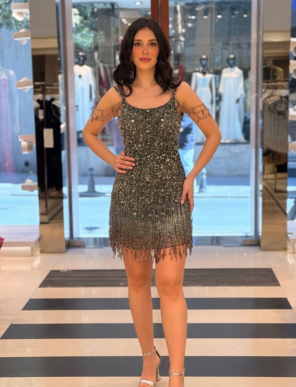 Rochie cu paiete si pietre Ina