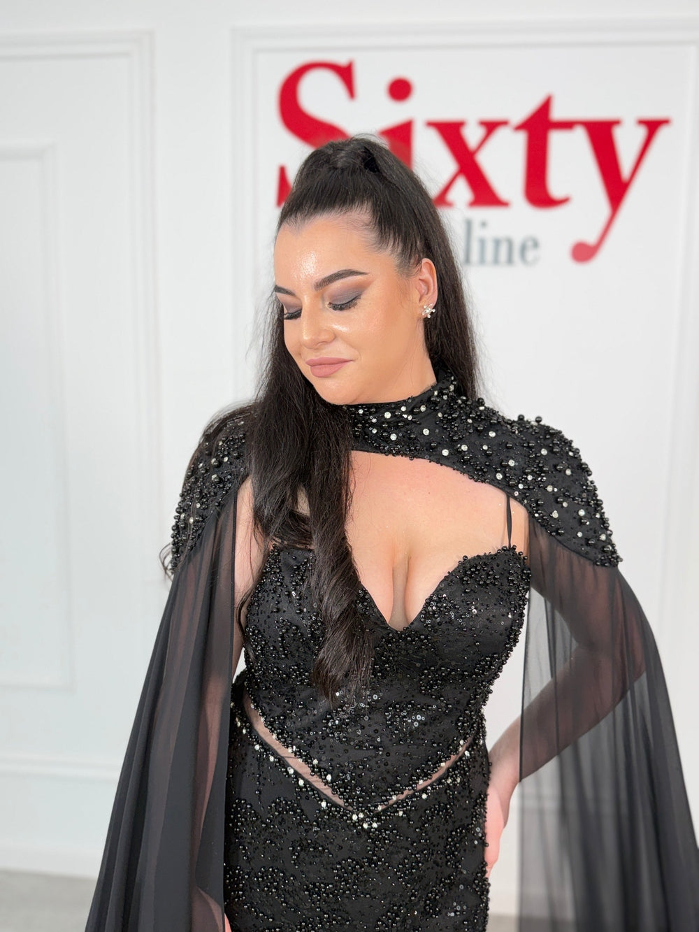 Rochie dantela cu perle Mania