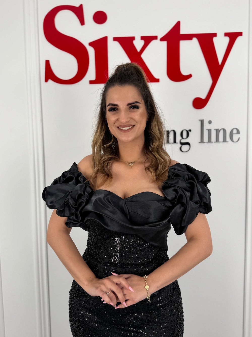 Rochie dantela cu paiete Aura