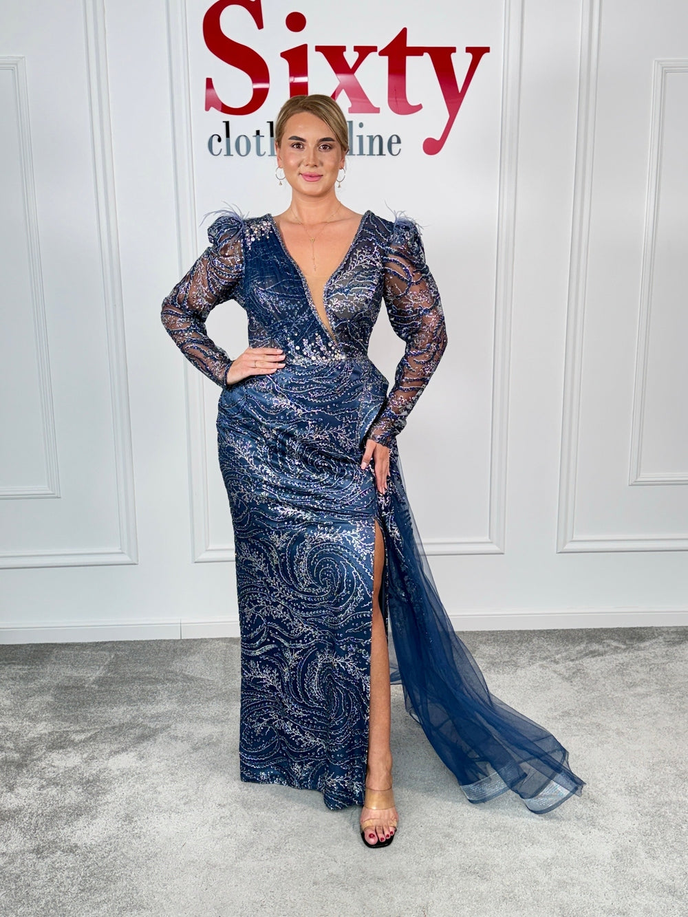 Rochie dantela cu sclipici Amina