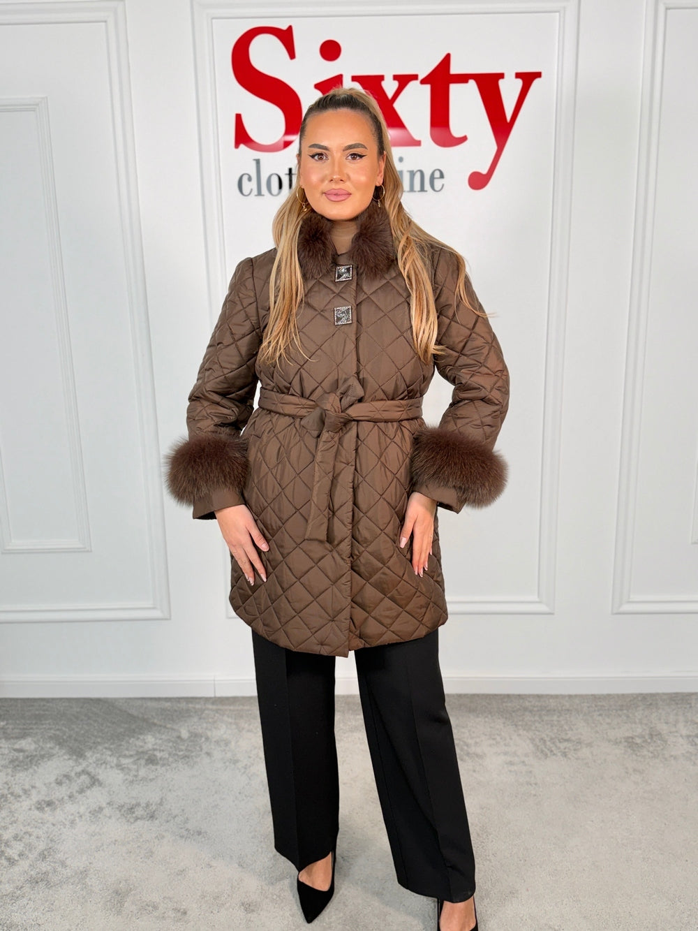 Palton fas cu blana naturala Roua