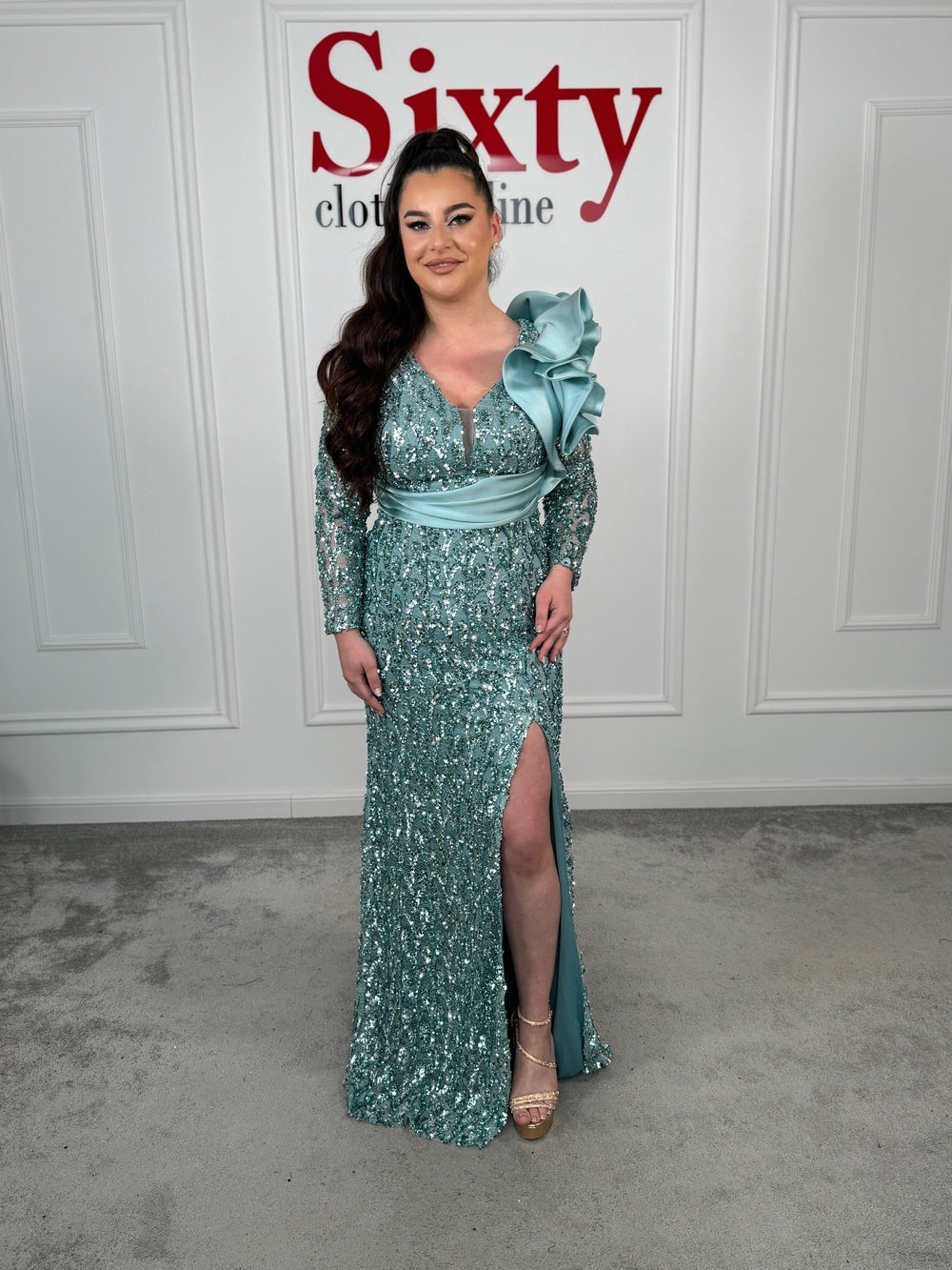 Rochie dantela cu paiete Carla