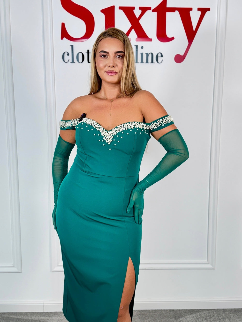 Rochie stofa cu perle Alesia