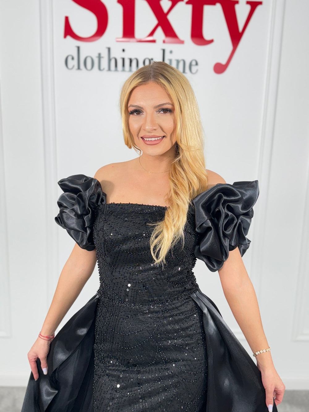 Rochie dantela cu perle Blacky